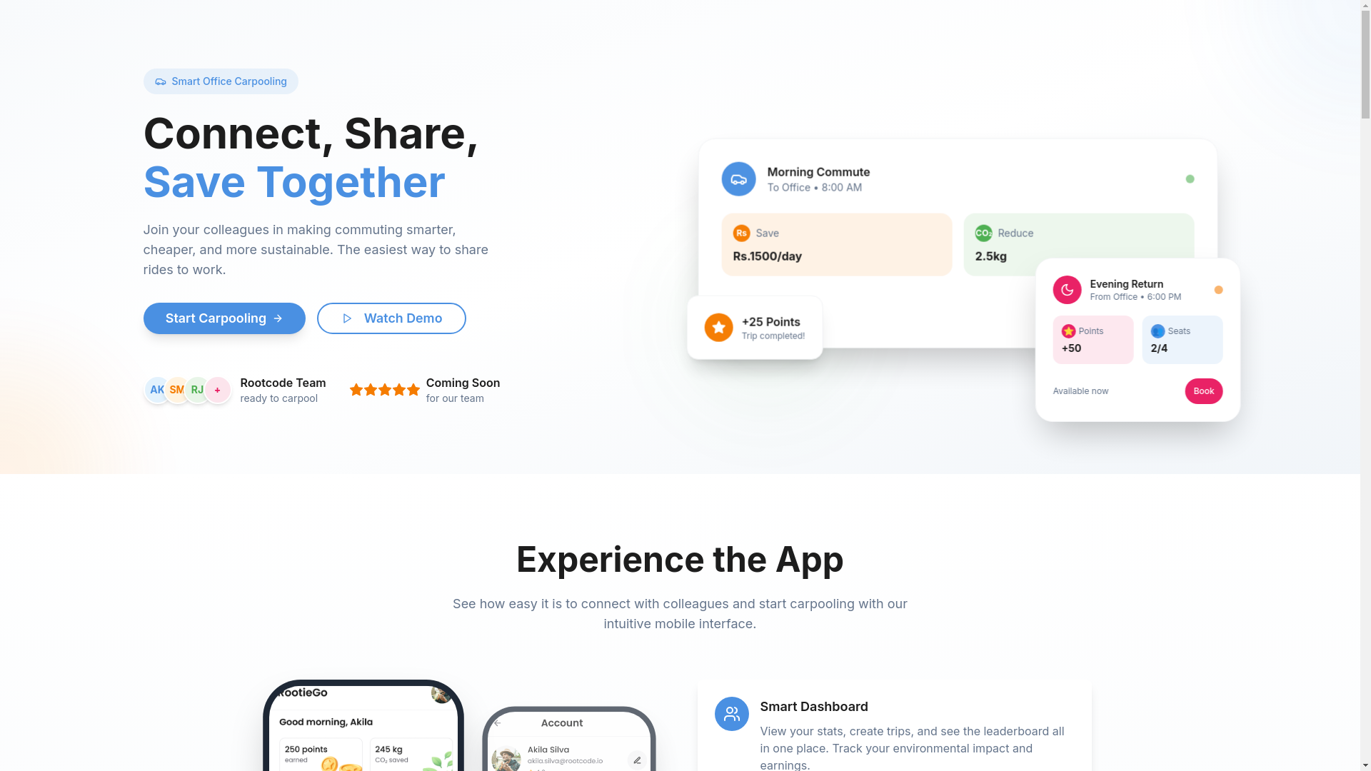 website screenshot of https://carpooling-site.pages.dev/