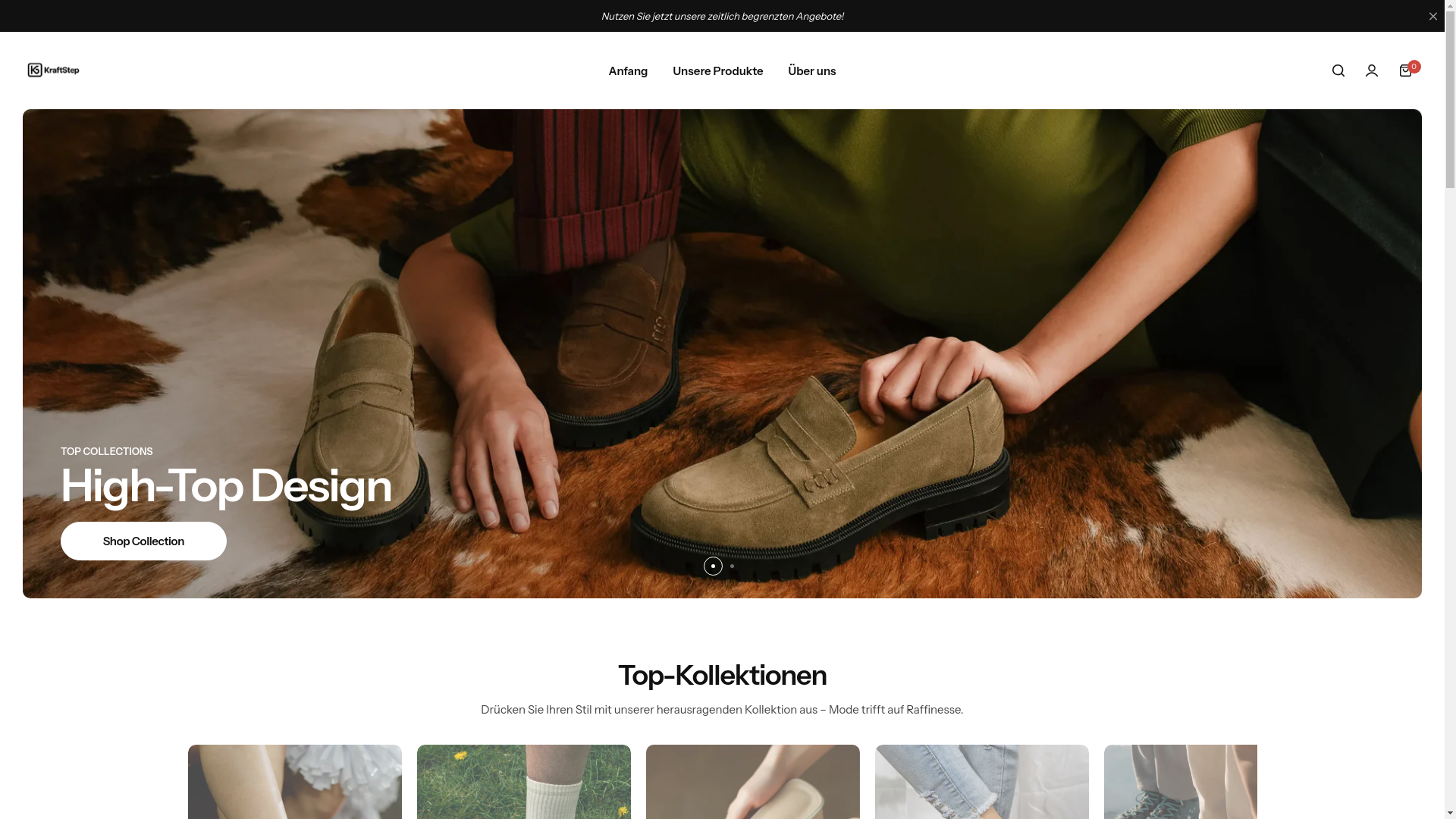 website screenshot of https://kraftstepmode.store/