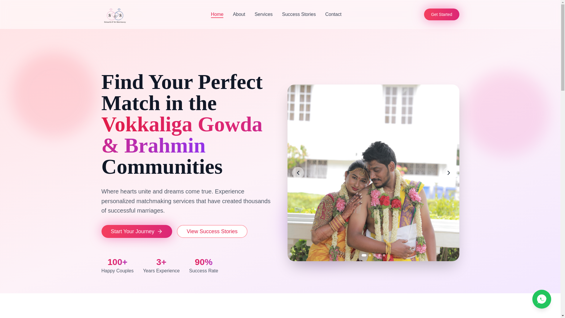 website screenshot of https://srimathiandsrimatchmakers.com/