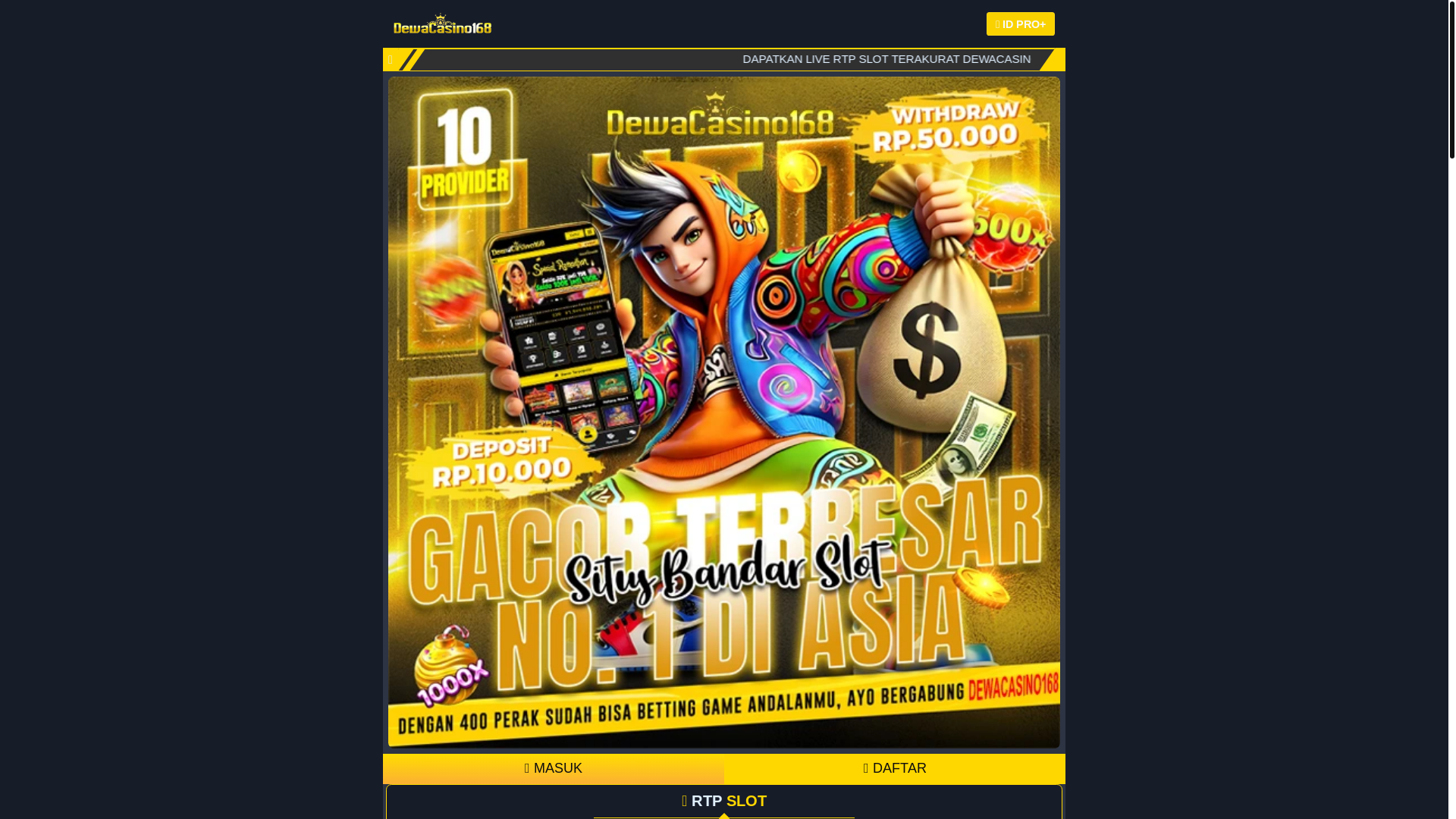 website screenshot of https://dewacasino168rtpwon.pages.dev/
