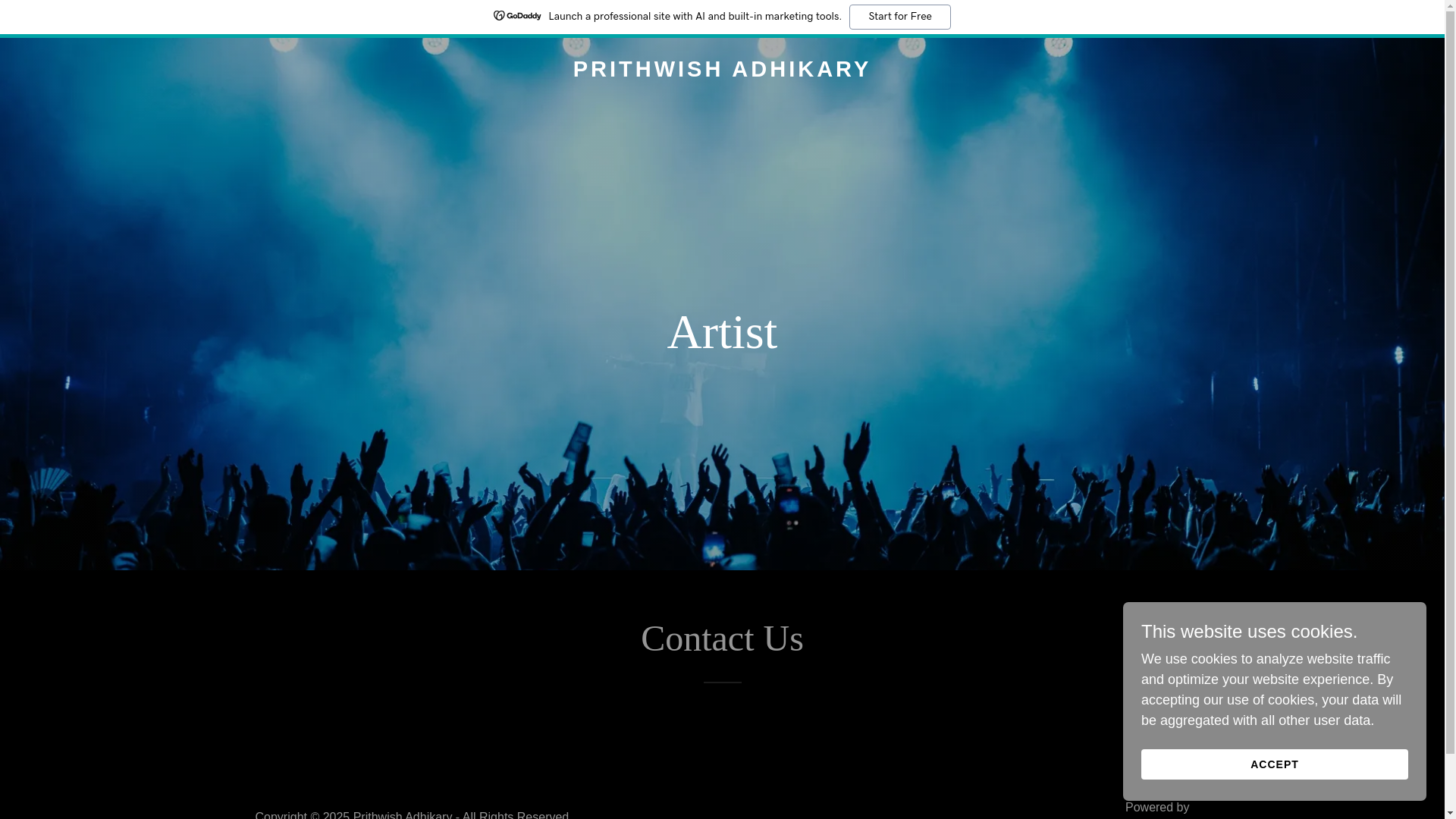website screenshot of https://prithwishadhikary.com/