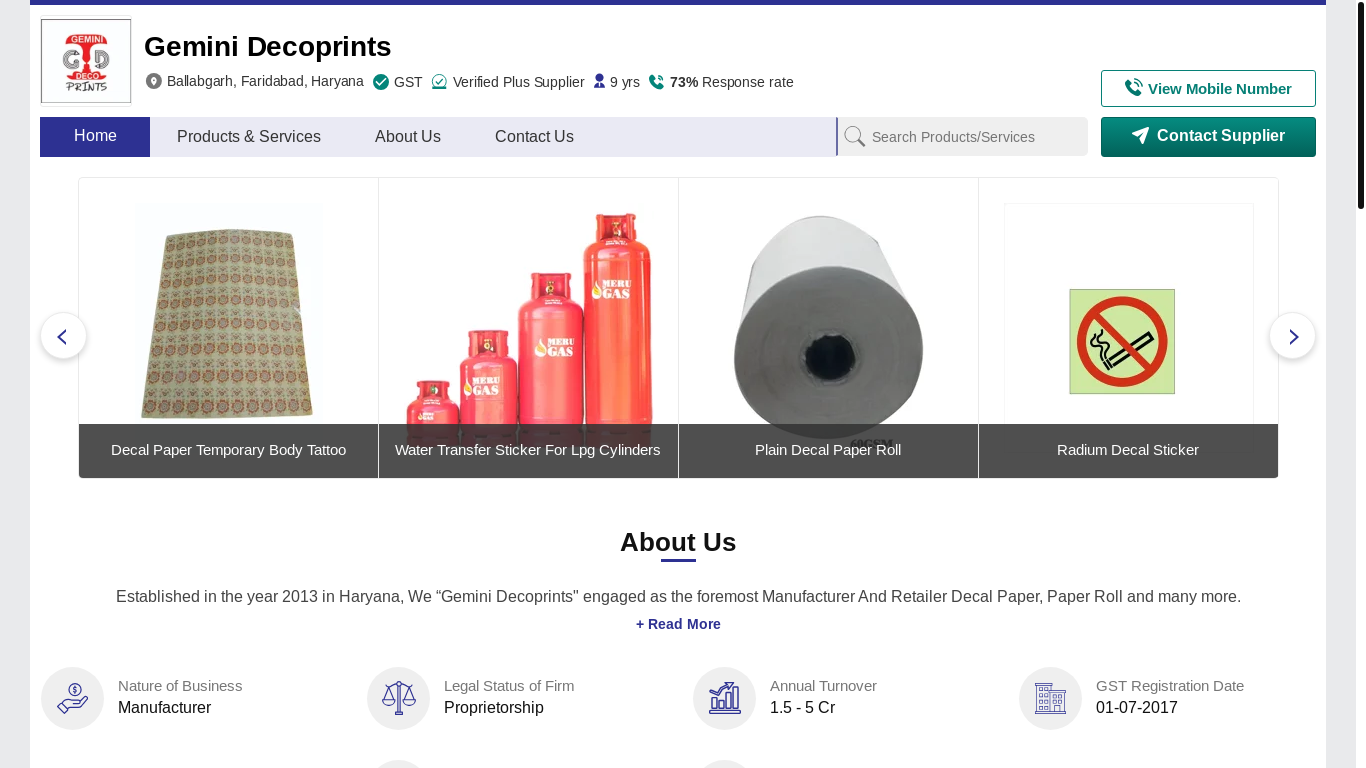 website screenshot of https://geminidecoprints.com/