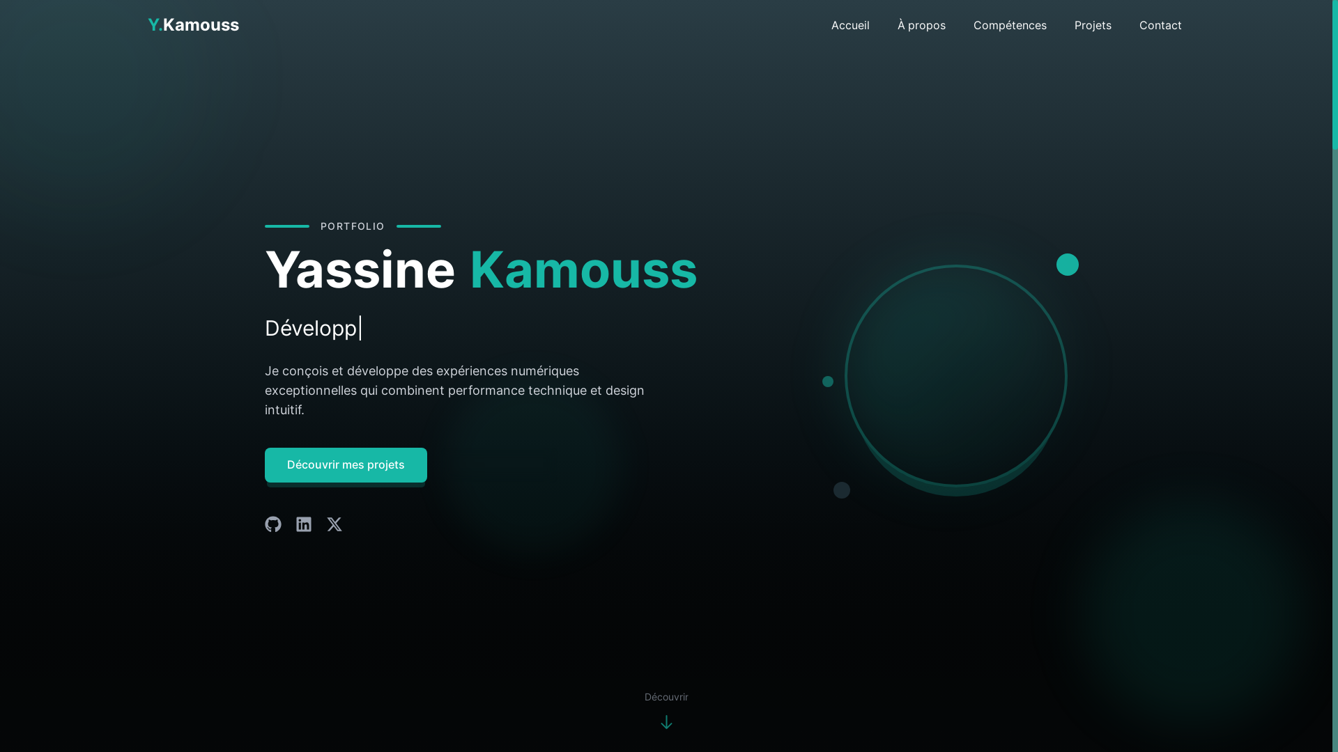 website screenshot of https://yassinekamouss.me/