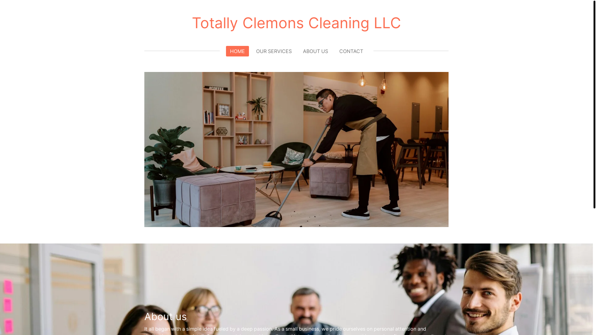 website screenshot of https://totallyclemonscleaningllc.com/