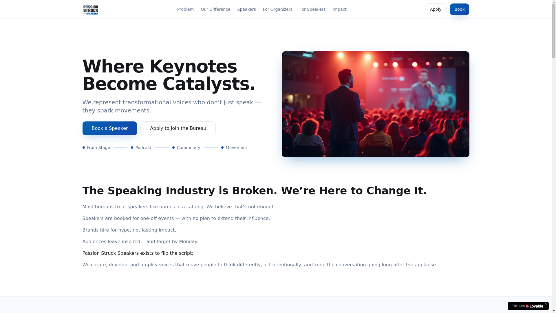website screenshot of https://passionstruckspeakers.com/