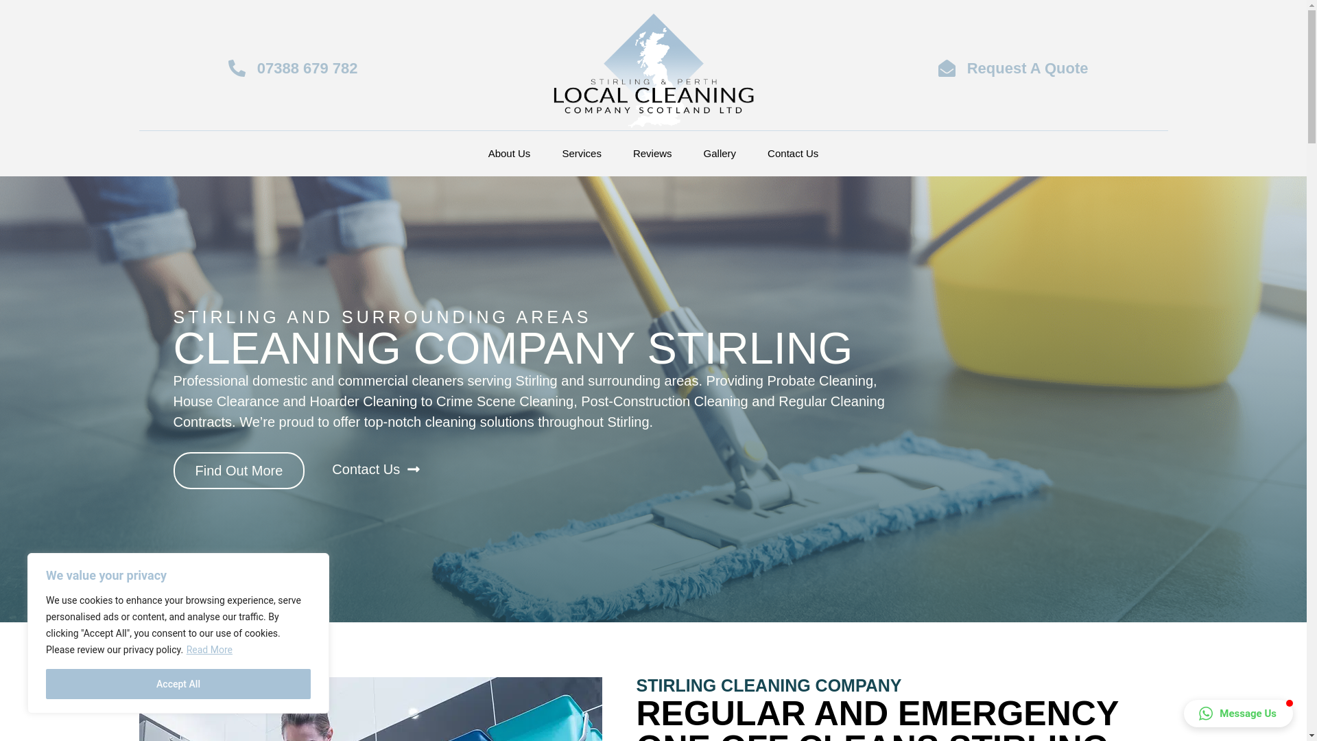 website screenshot of https://cleaningcompanystirling.co.uk/