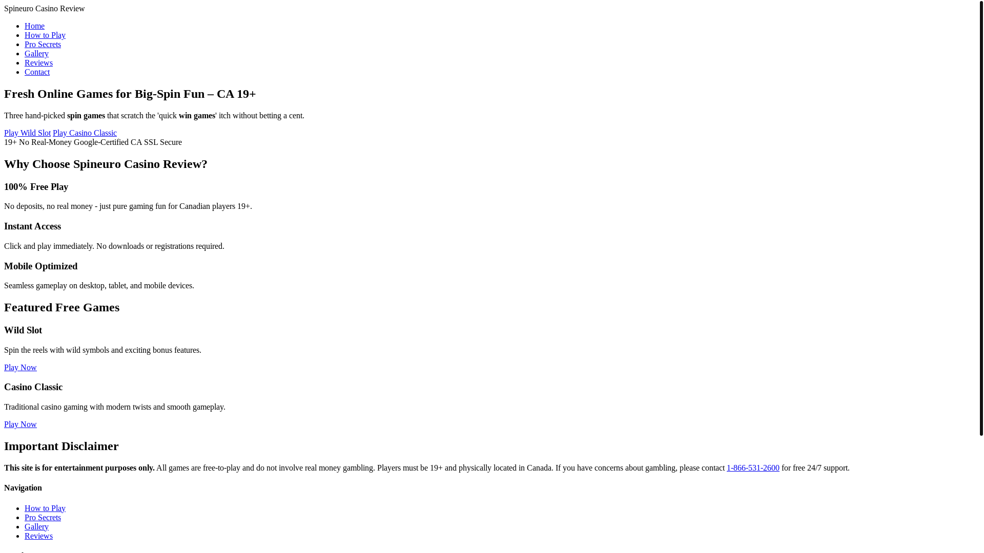 website screenshot of https://spineuro-casino-review.com/