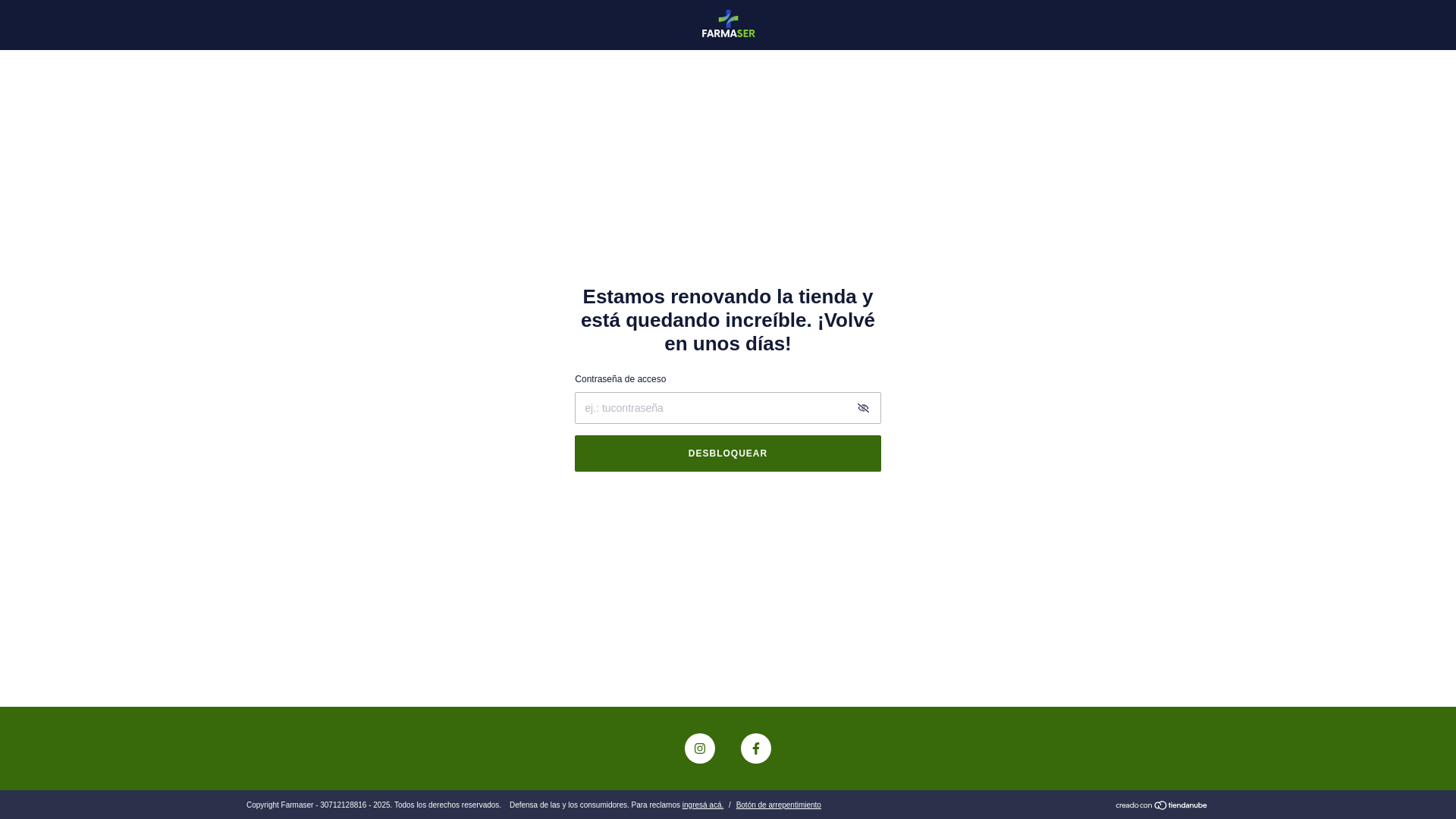 website screenshot of https://farmaciasfarmaser.com.ar/