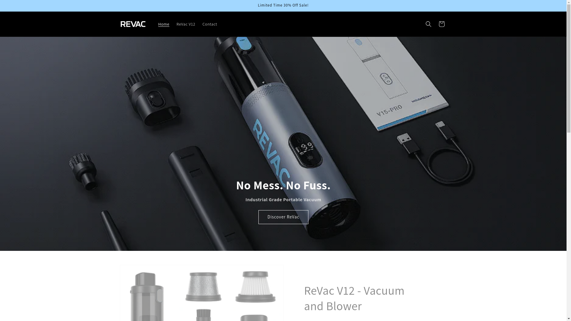 website screenshot of https://getrevac.com/