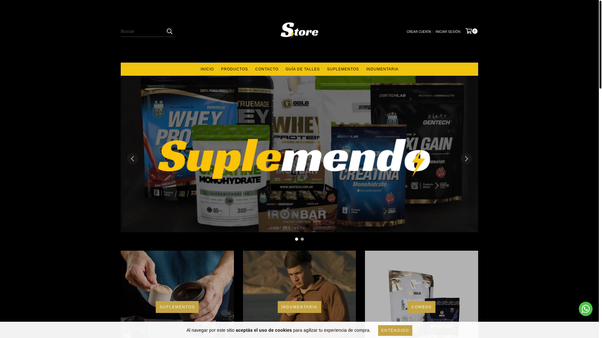 website screenshot of https://suplemendo.ar/