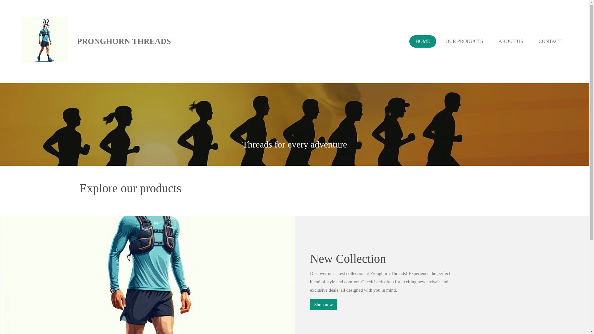 website screenshot of https://pronghornthreads.com/