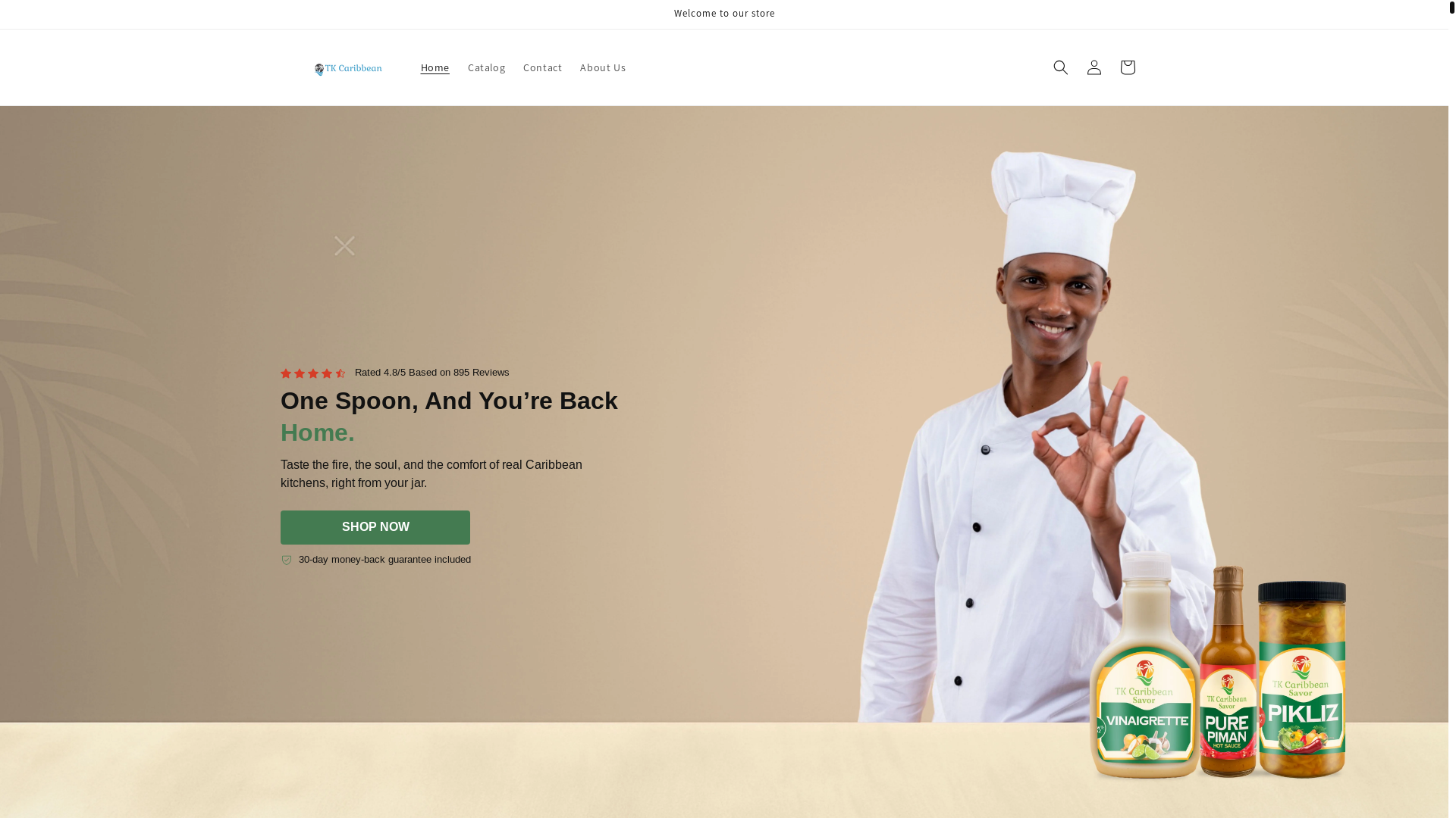 website screenshot of https://tkcaribbeansavor.com/
