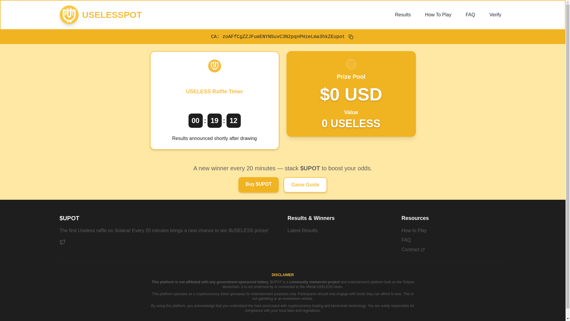 website screenshot of https://uselesspot.com/