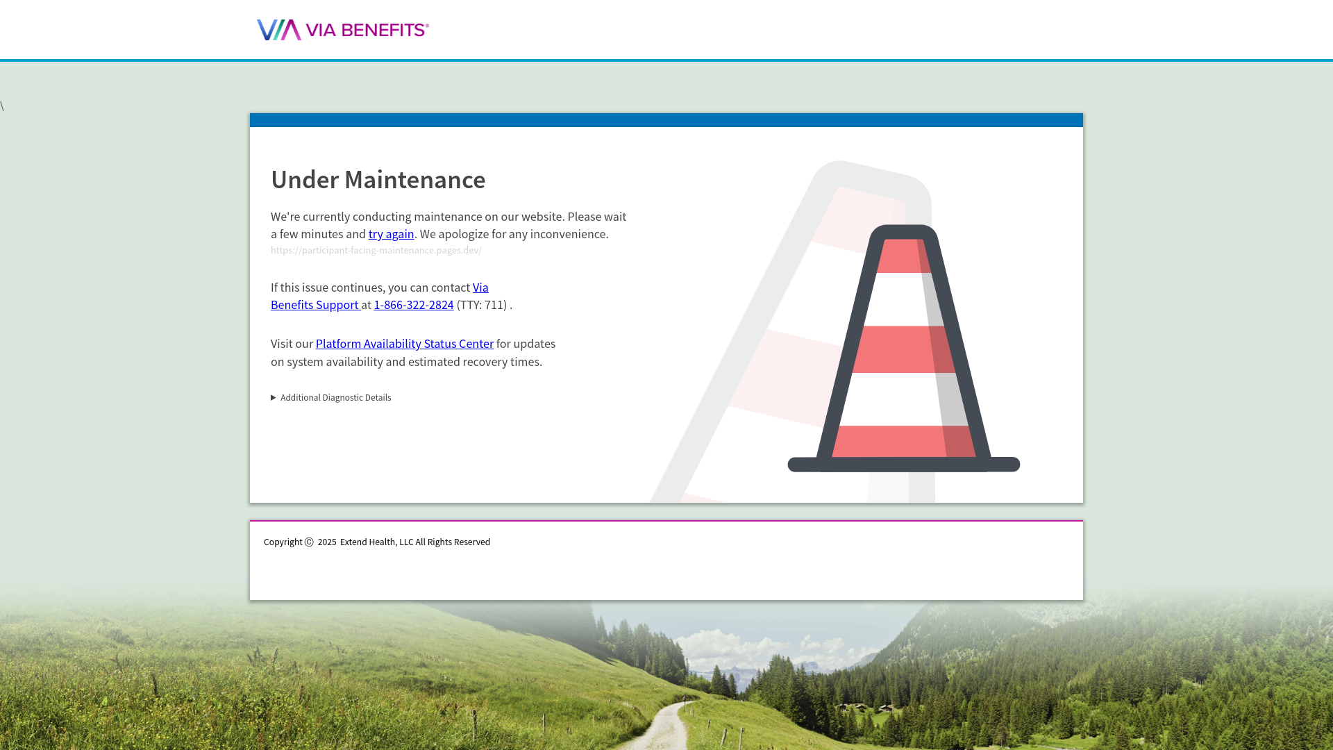 website screenshot of https://participant-facing-maintenance.pages.dev/