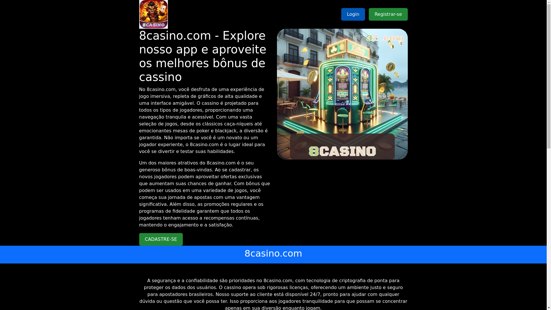 website screenshot of https://8casinom.com/
