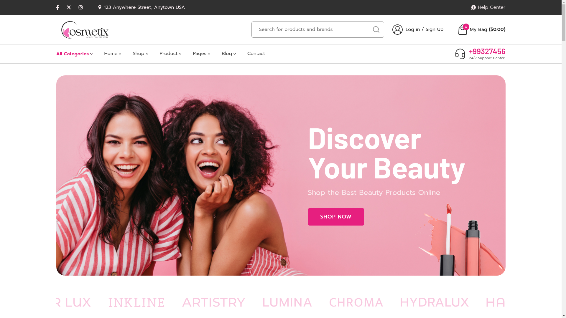 website screenshot of https://cosmetix.pk/