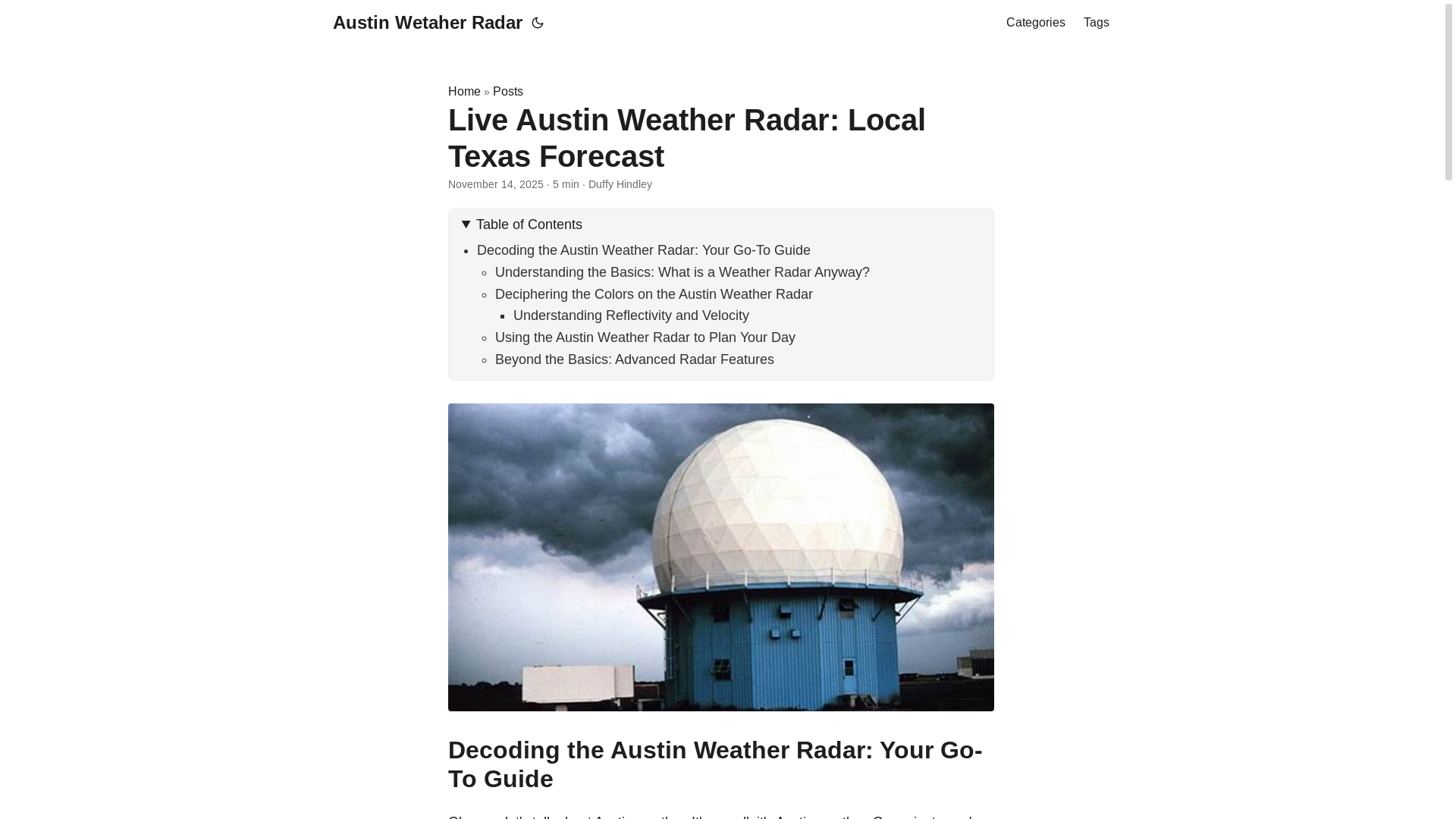 website screenshot of https://austin-wetaher-radar.pages.dev/