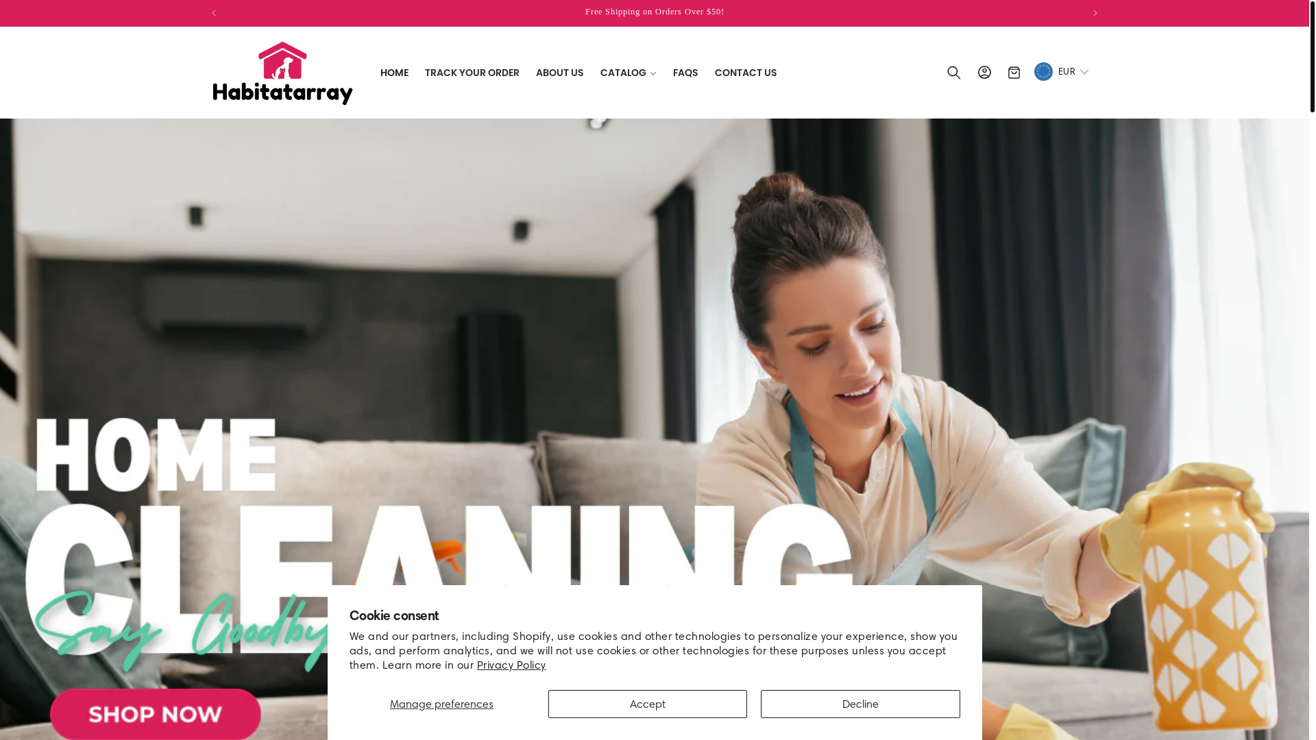website screenshot of https://habitatarray.com/