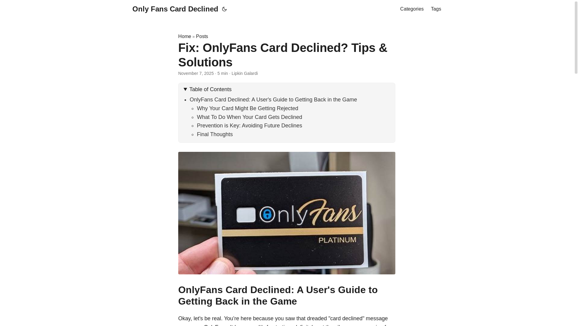 website screenshot of https://only-fans-card-declined.pages.dev/