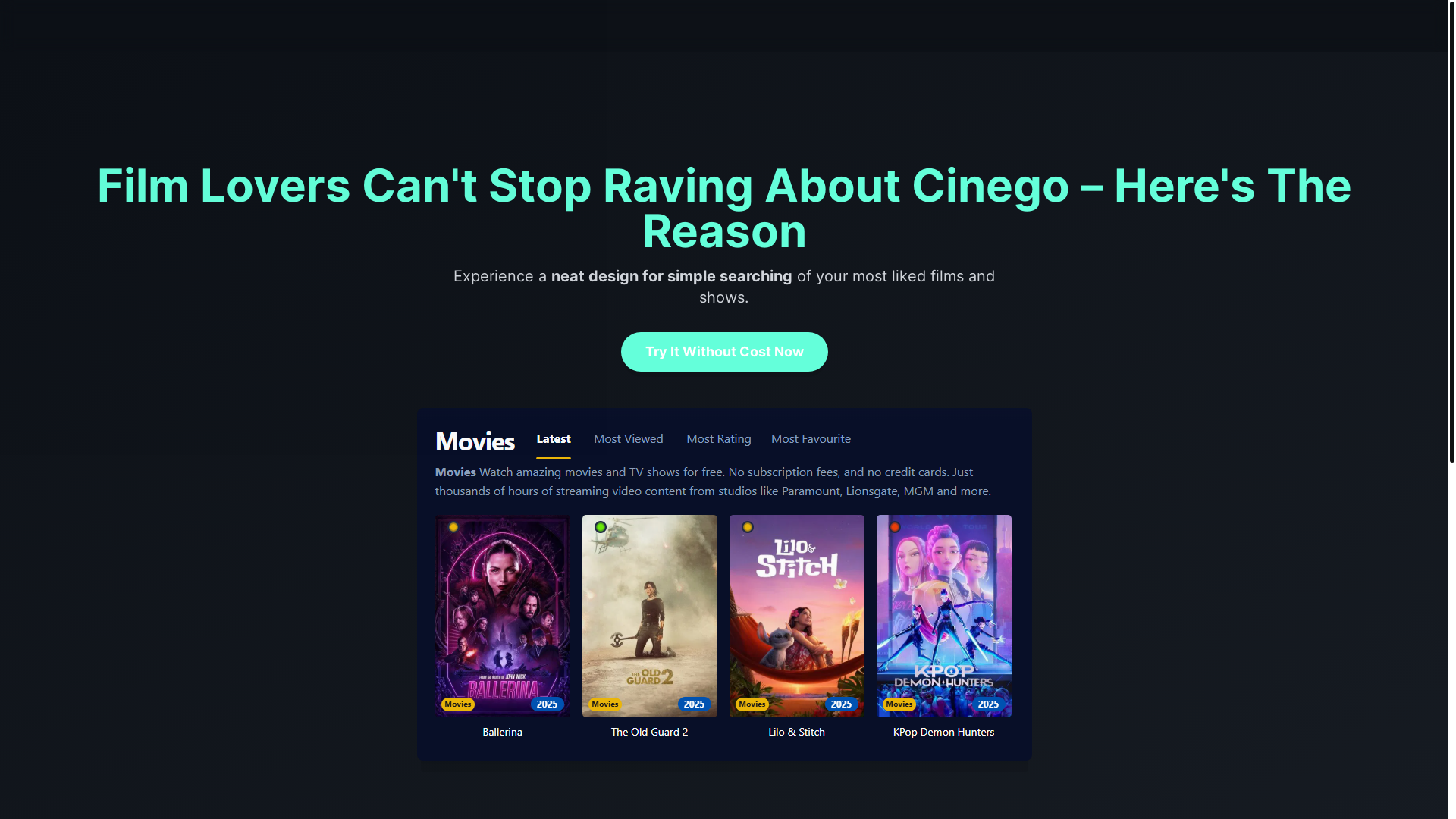 website screenshot of https://cinego-wjzo.pages.dev/