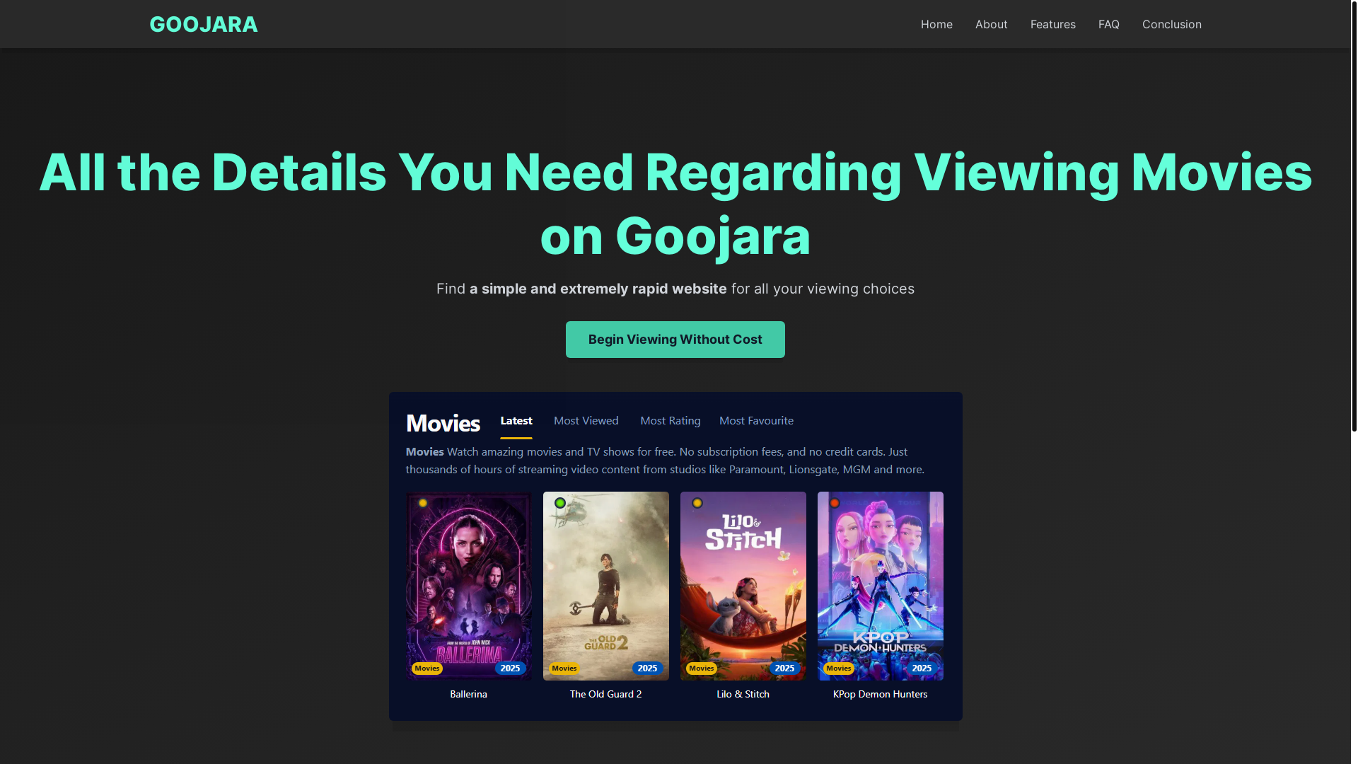 website screenshot of https://goojara-97cl.pages.dev/