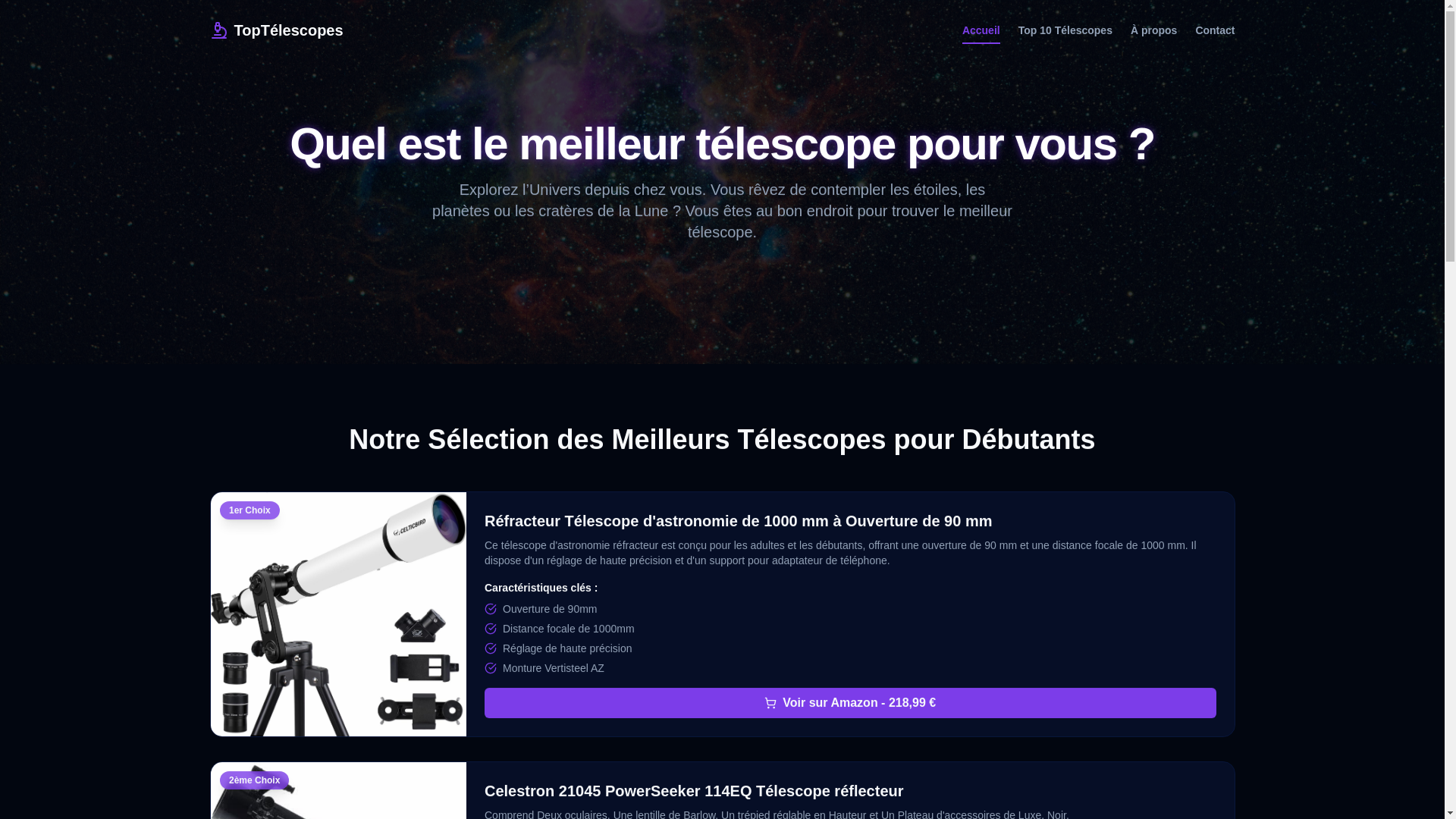 website screenshot of https://toptelescopes.fr/