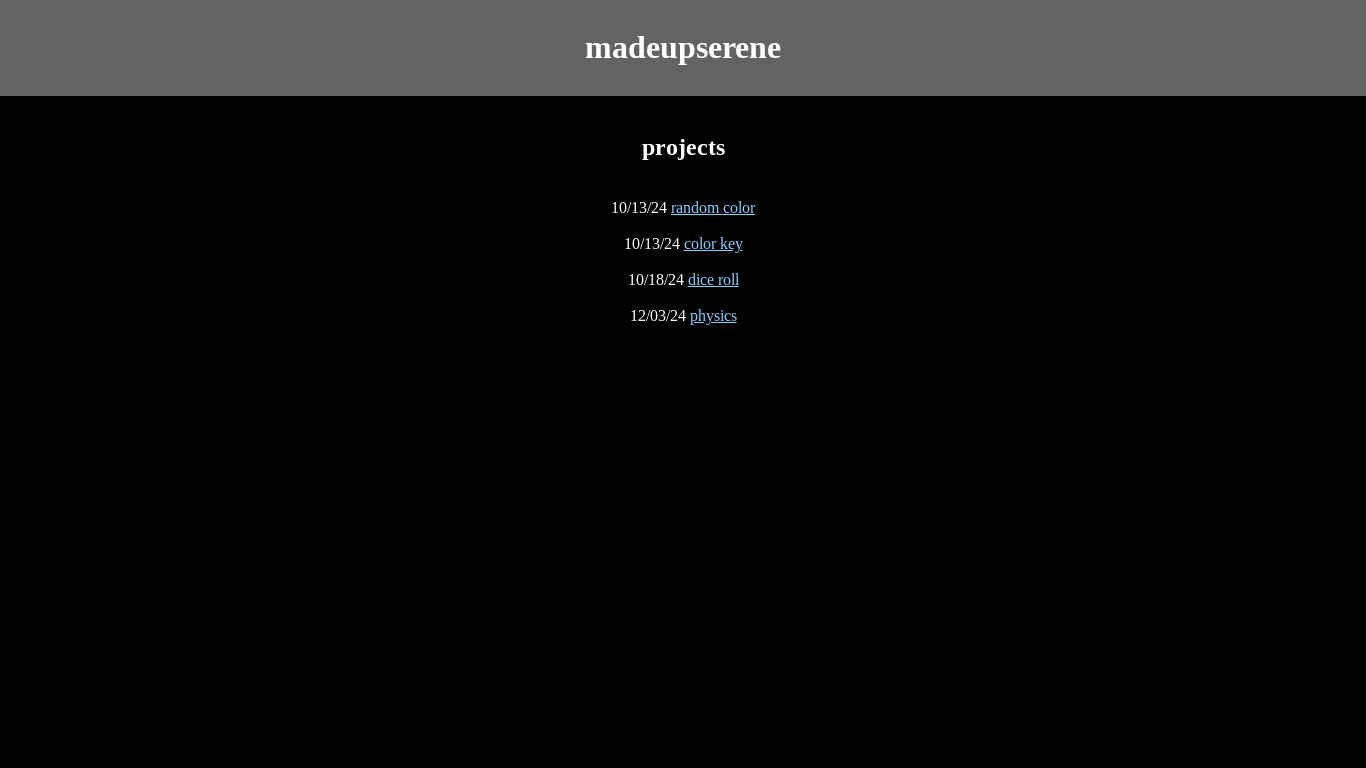 website screenshot of https://madeupserene.pages.dev/