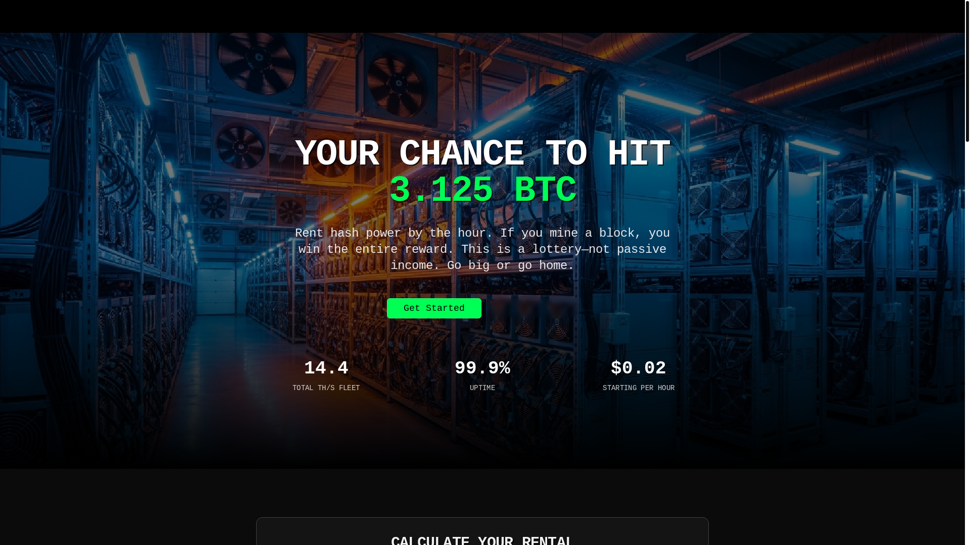 website screenshot of https://hashlottery.ai/