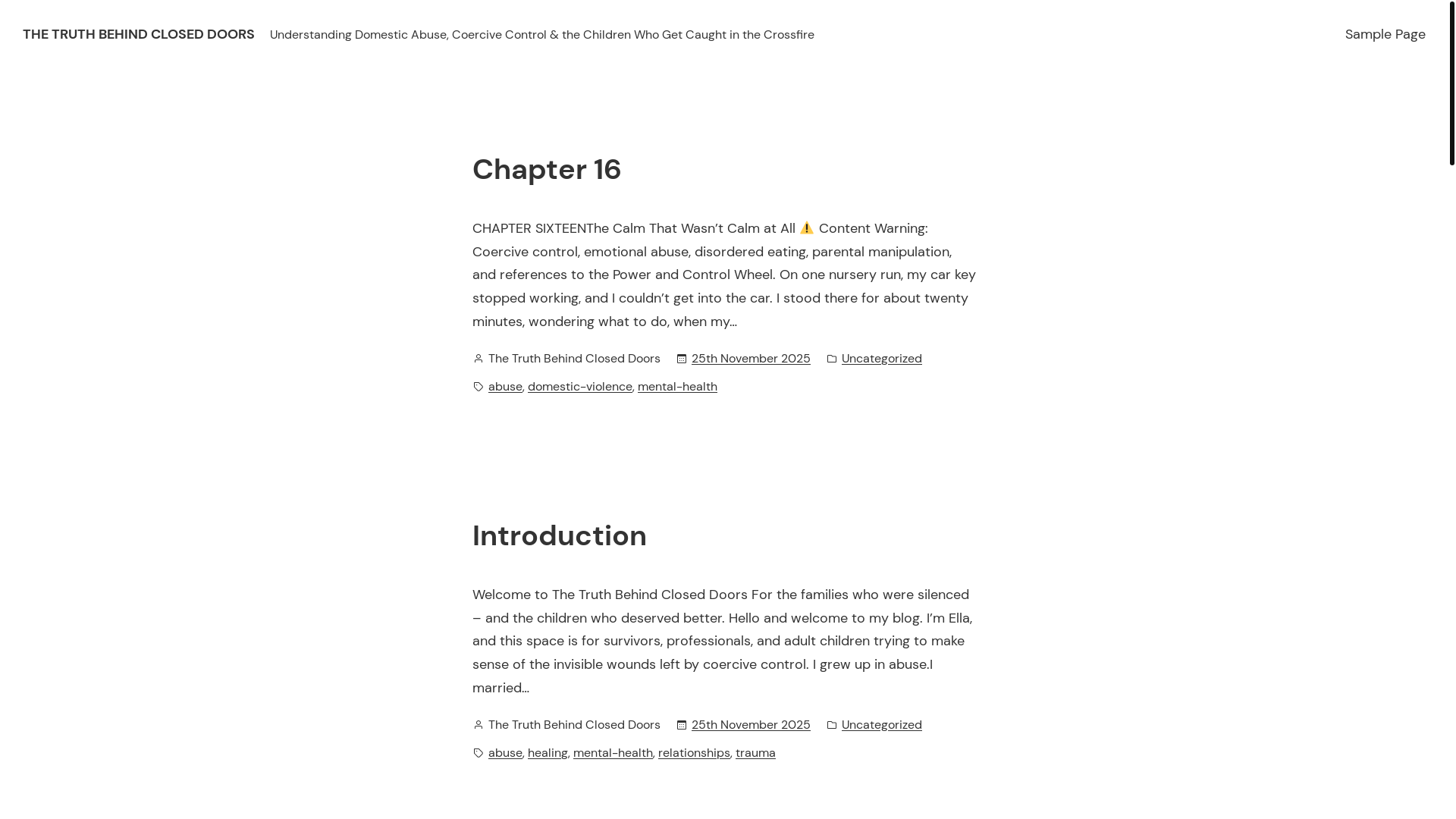 website screenshot of https://domesticabusediaries.com/