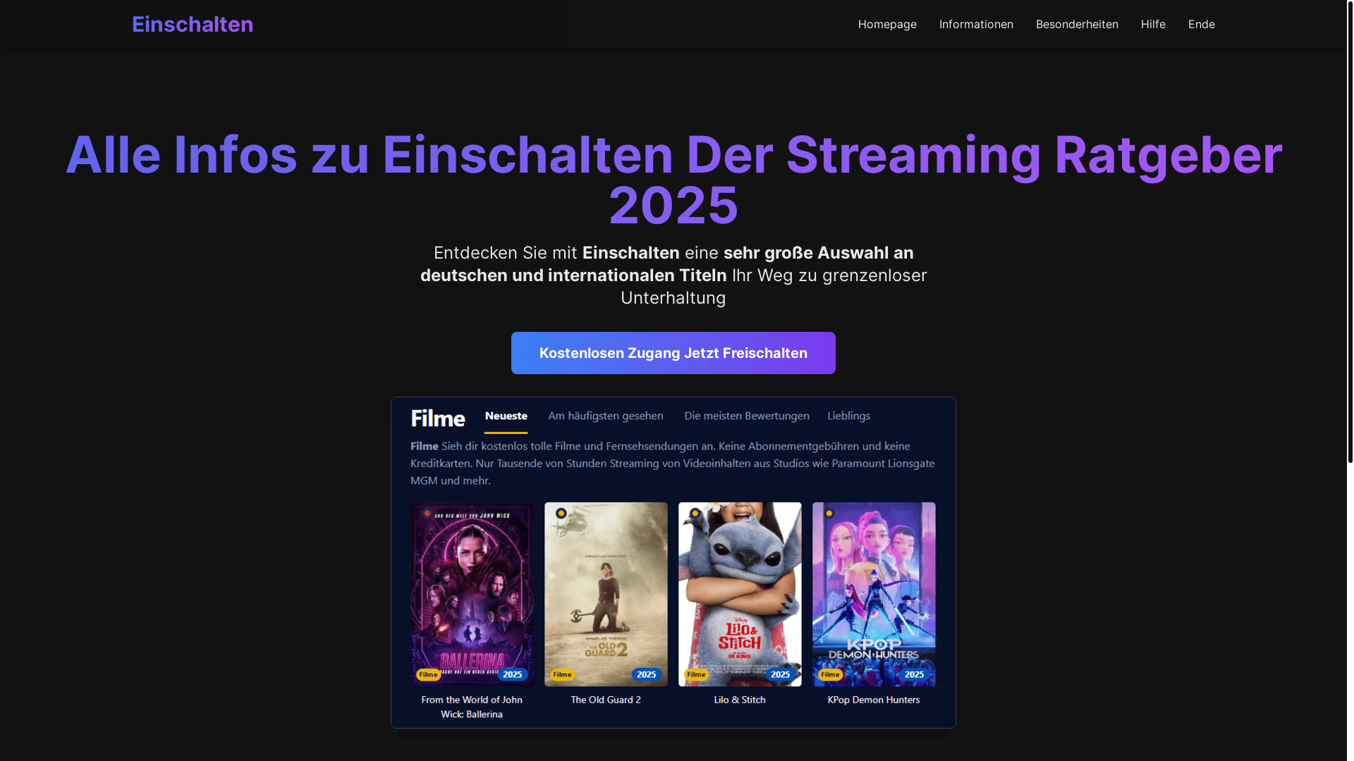 website screenshot of https://einschalten-7mxy.pages.dev/