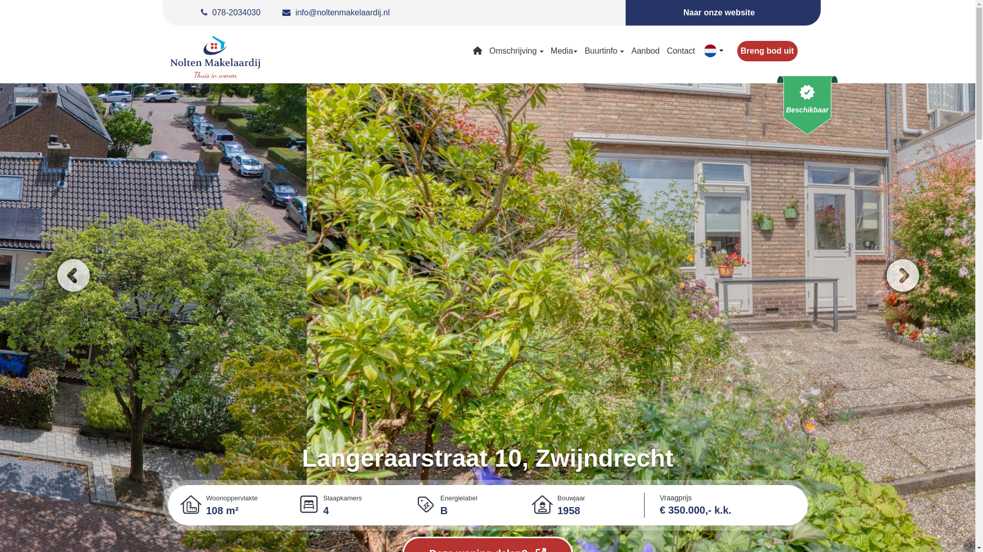 website screenshot of https://langeraarstraat10.nl/