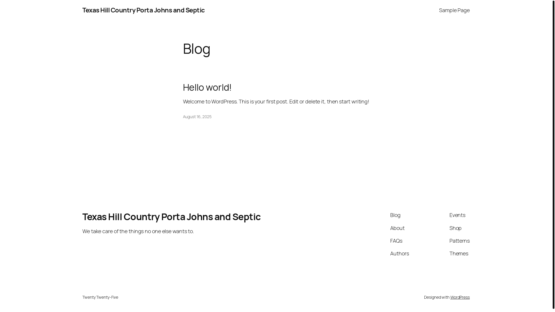 website screenshot of https://texashillcountryportajohn.com/
