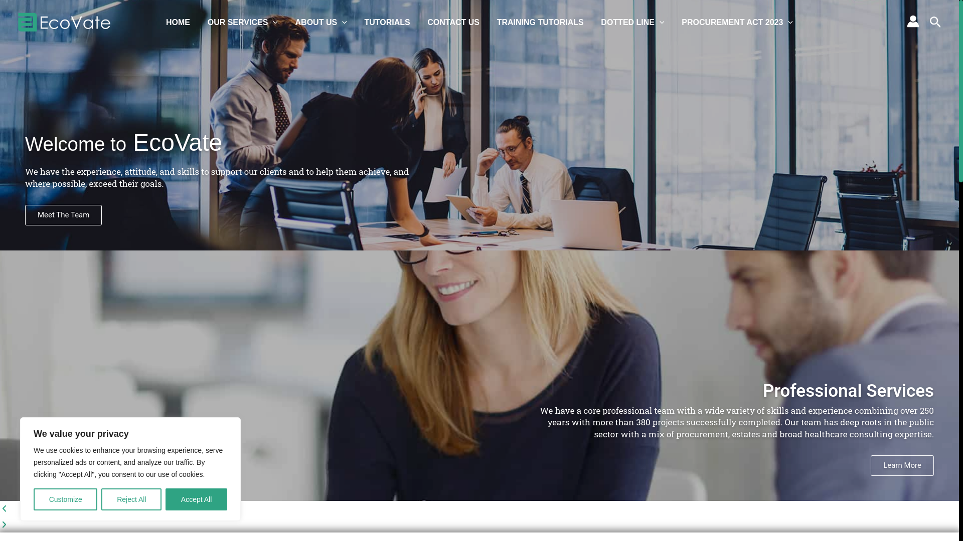 website screenshot of https://ecovate-group.com/