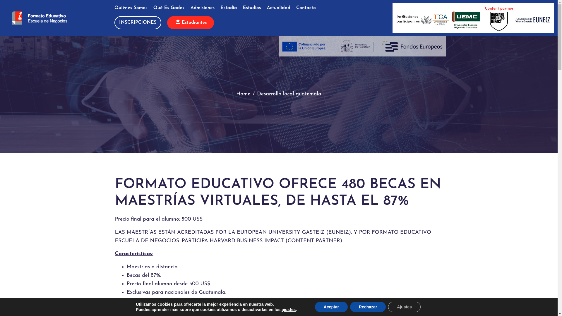 website screenshot of https://www.formatoedu.com/desarrollo-local-guatemala/