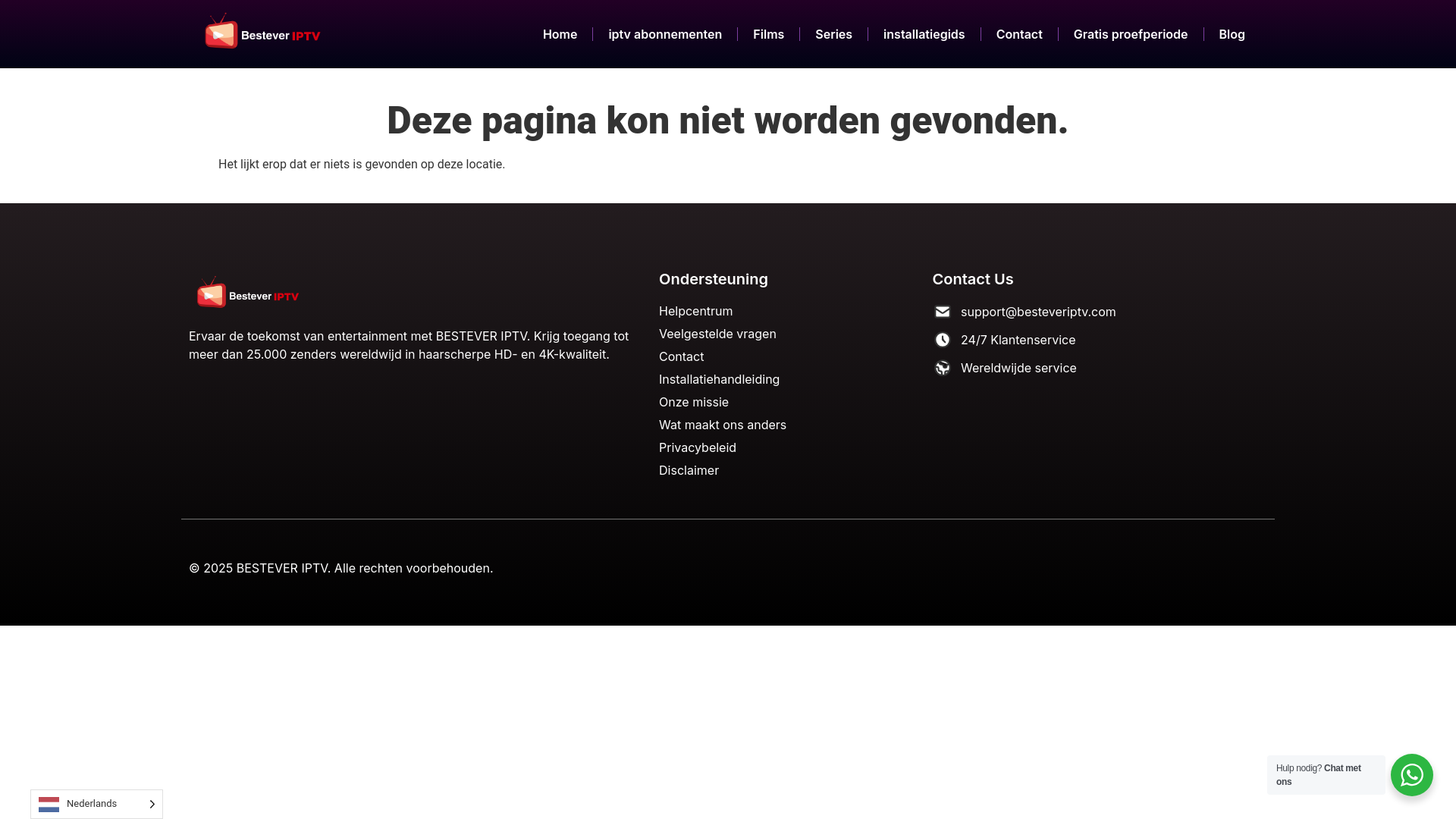 website screenshot of https://besteveriptv.nl/