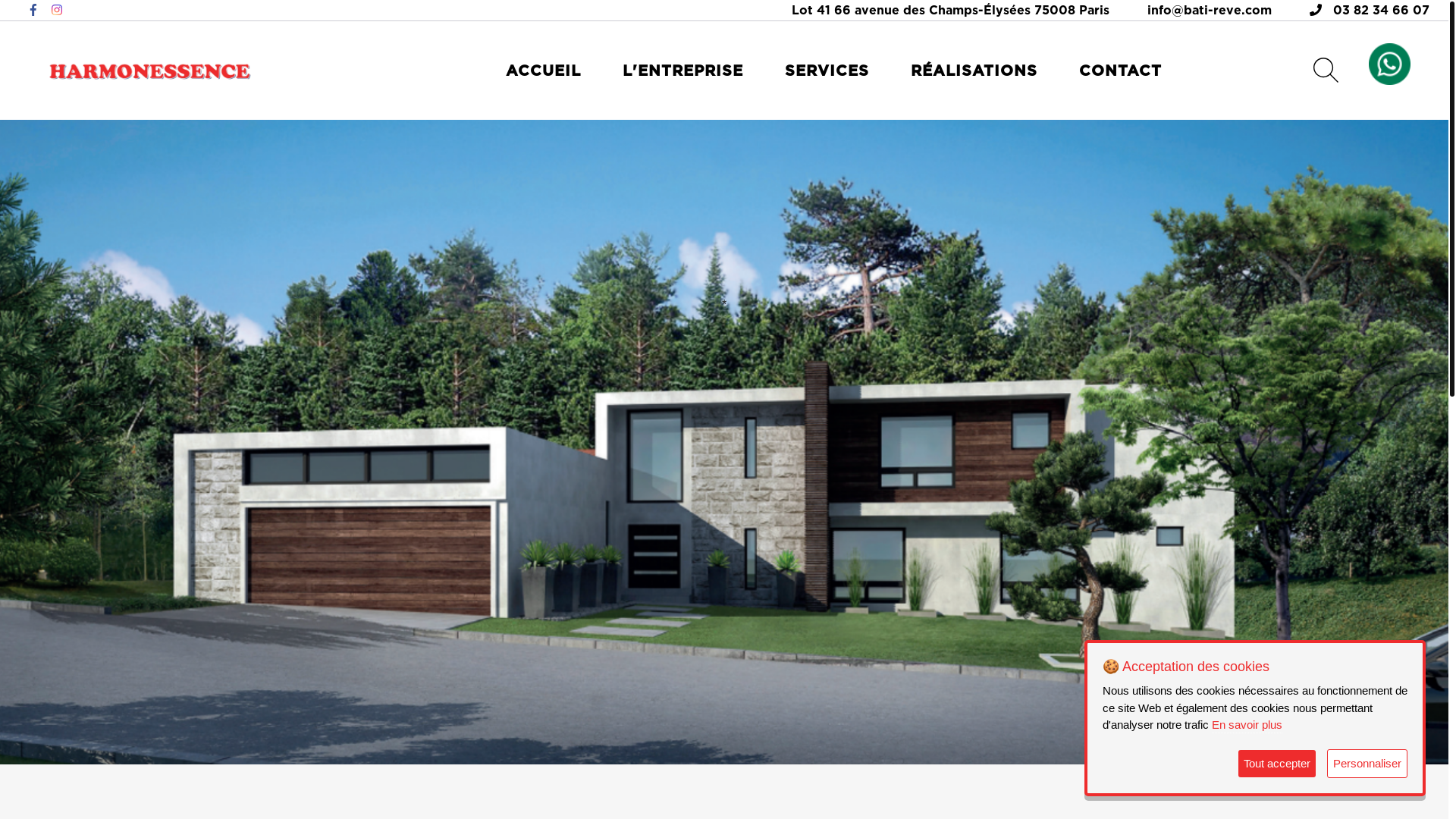website screenshot of https://harmonessence.lu/