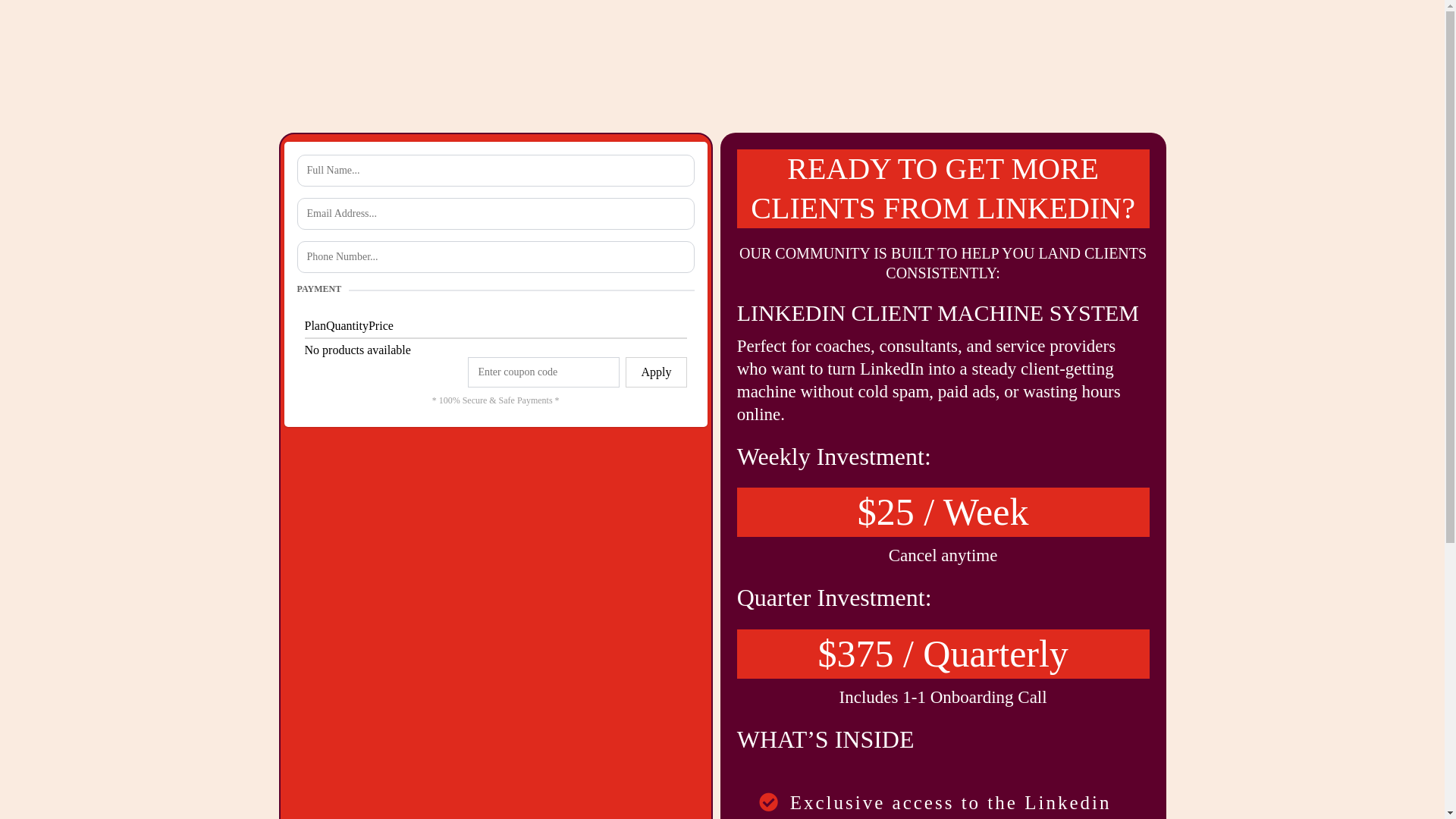 website screenshot of https://liclientmachine.com/