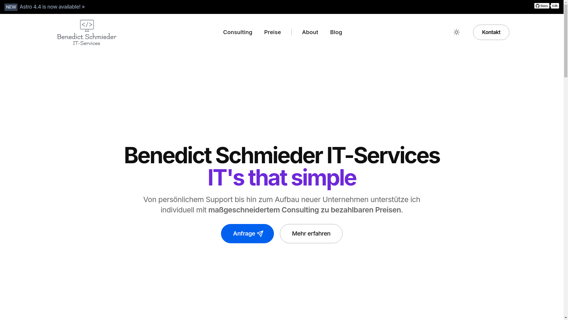 website screenshot of https://website-schmiederdev.pages.dev/