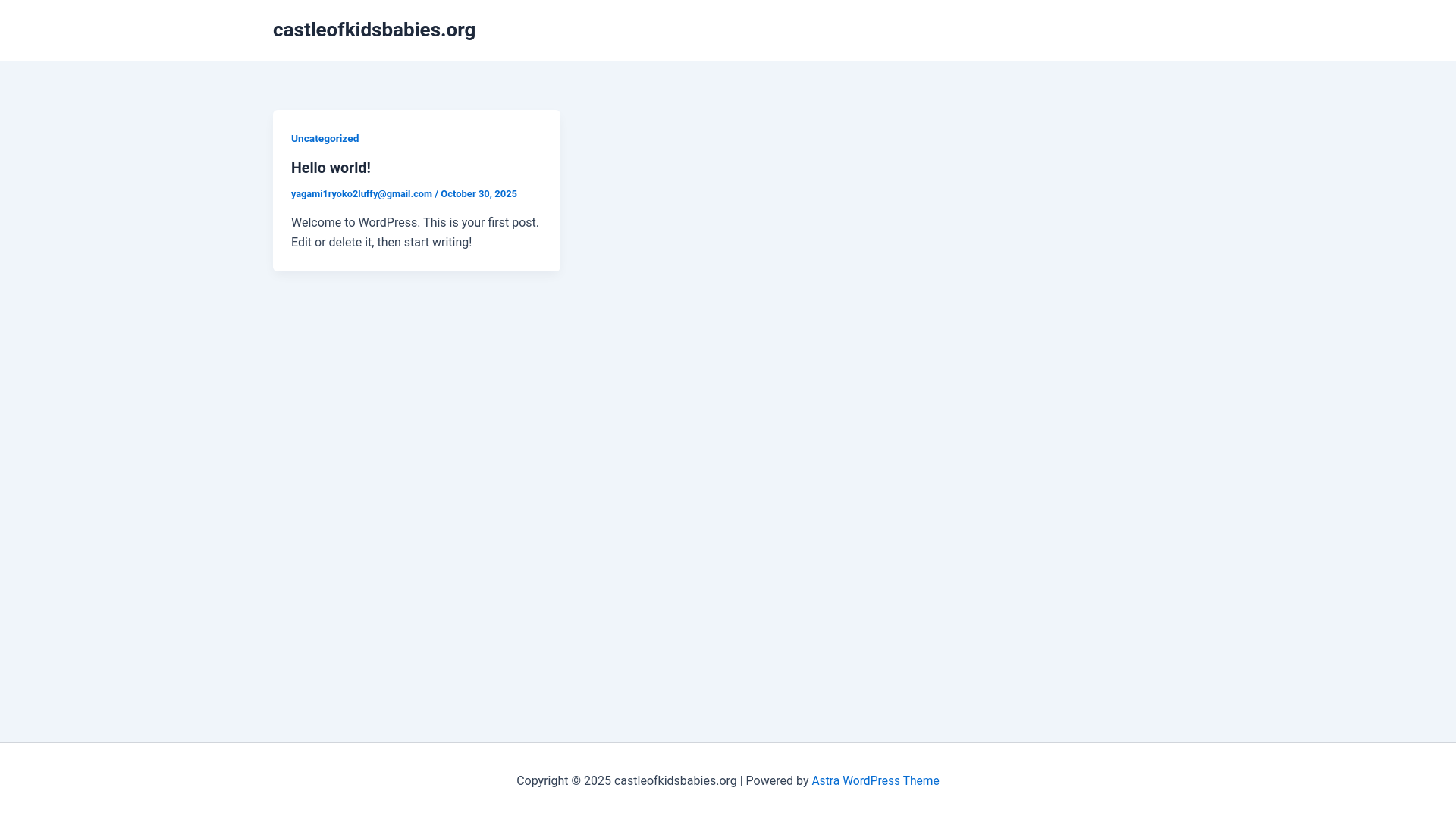 website screenshot of https://castleofkidsbabies.org/