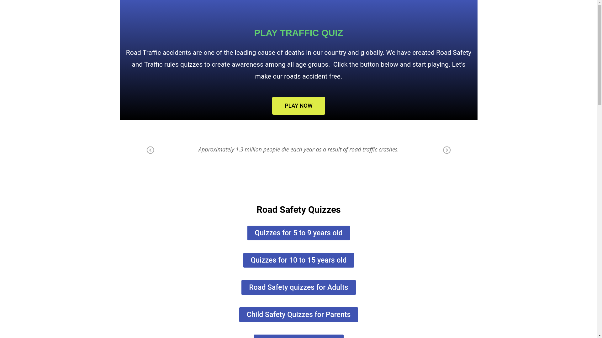 website screenshot of https://trafficquiz.com/