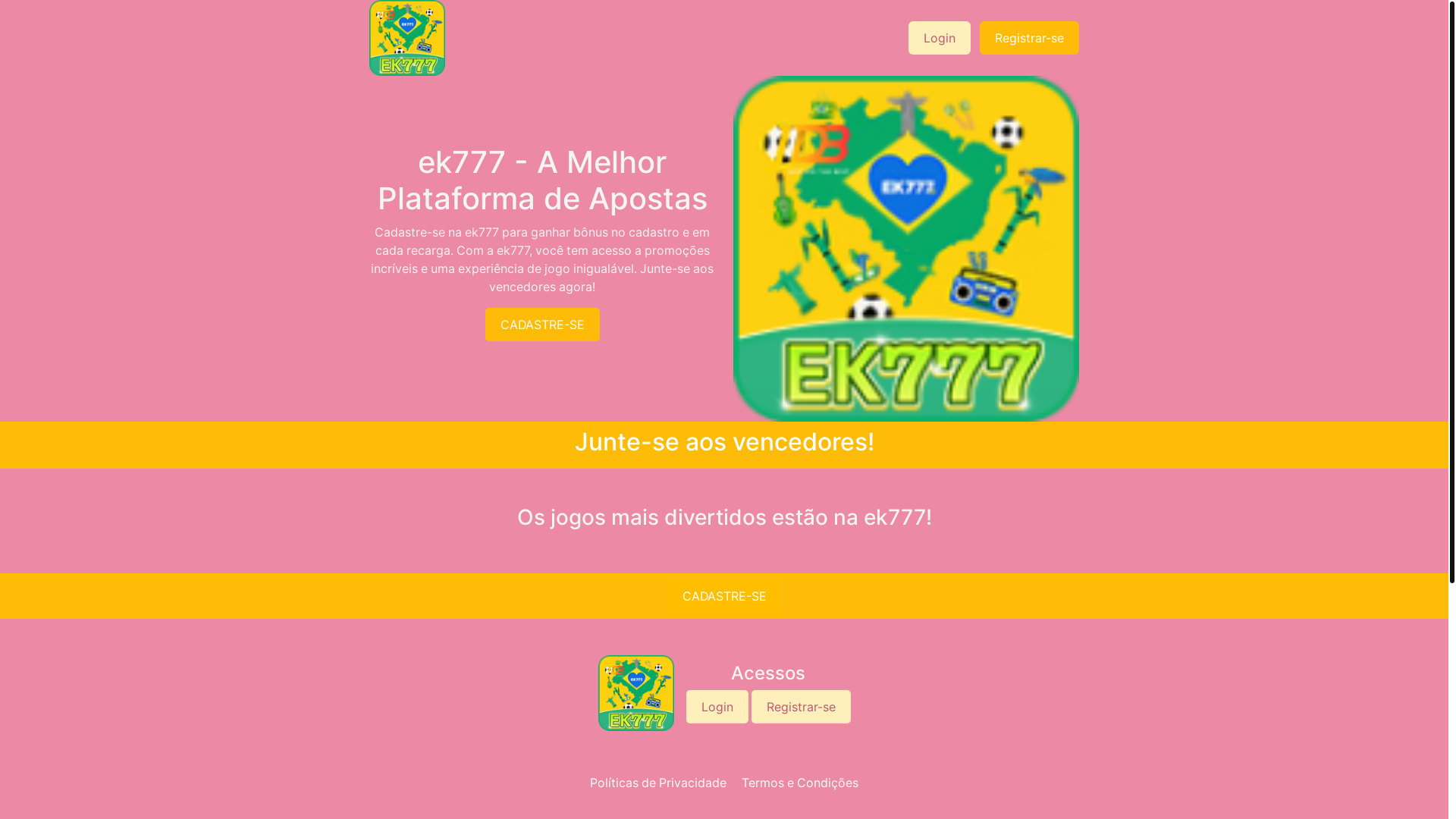website screenshot of https://ek777betbr.com/