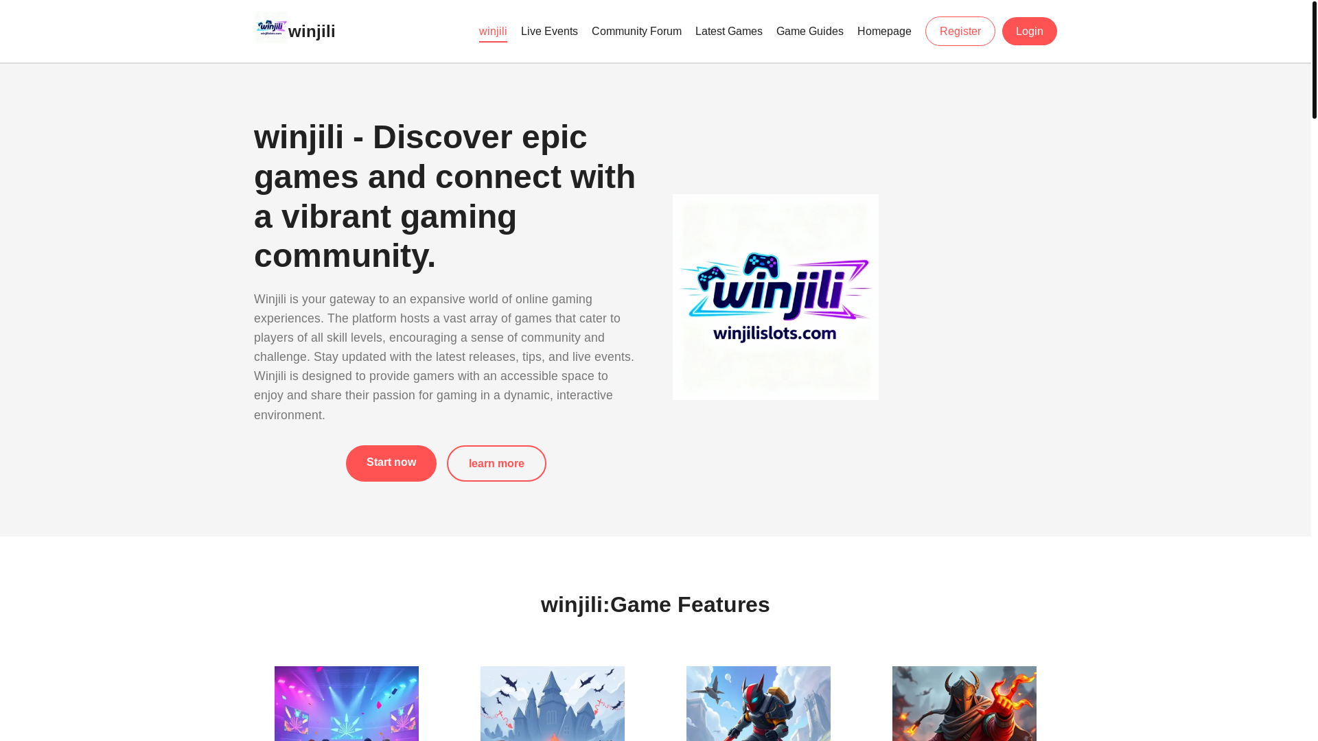 website screenshot of https://winjilislots.com/