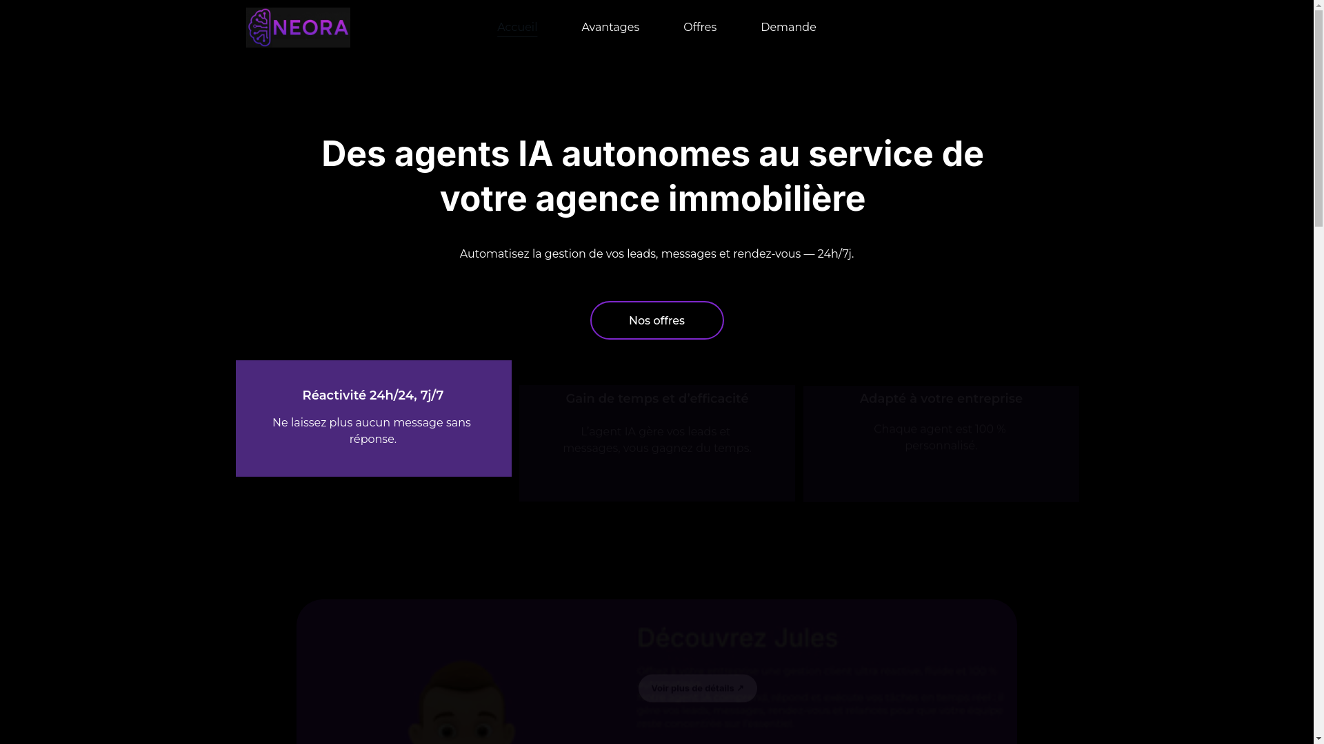 website screenshot of https://neora-ai.fr/
