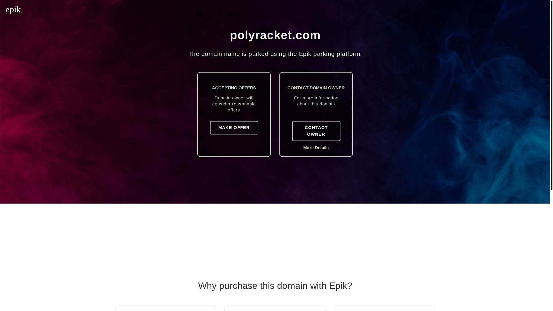 website screenshot of https://polyracket.com/