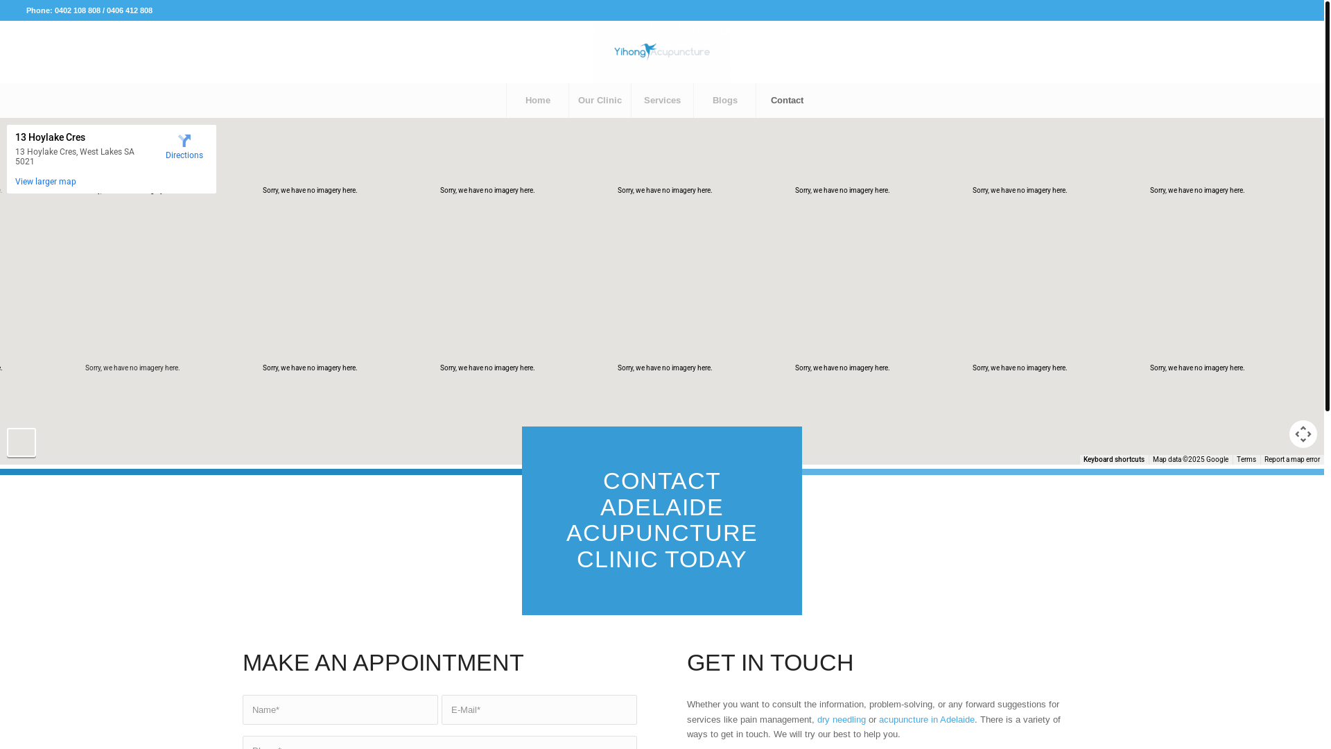website screenshot of https://adelaideacupuncture.com.au/contact/