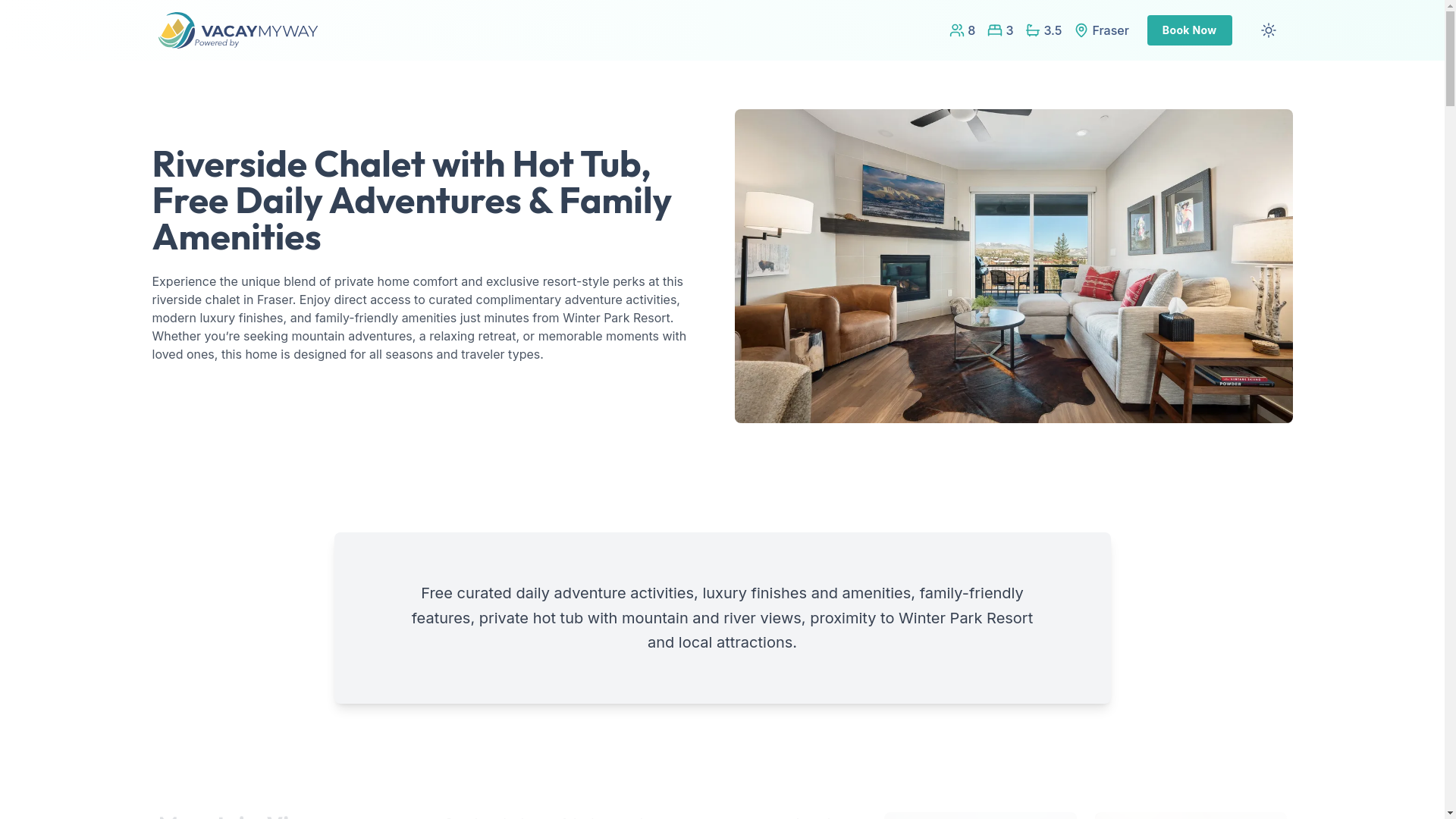 website screenshot of https://blissgrandpark.rentals/