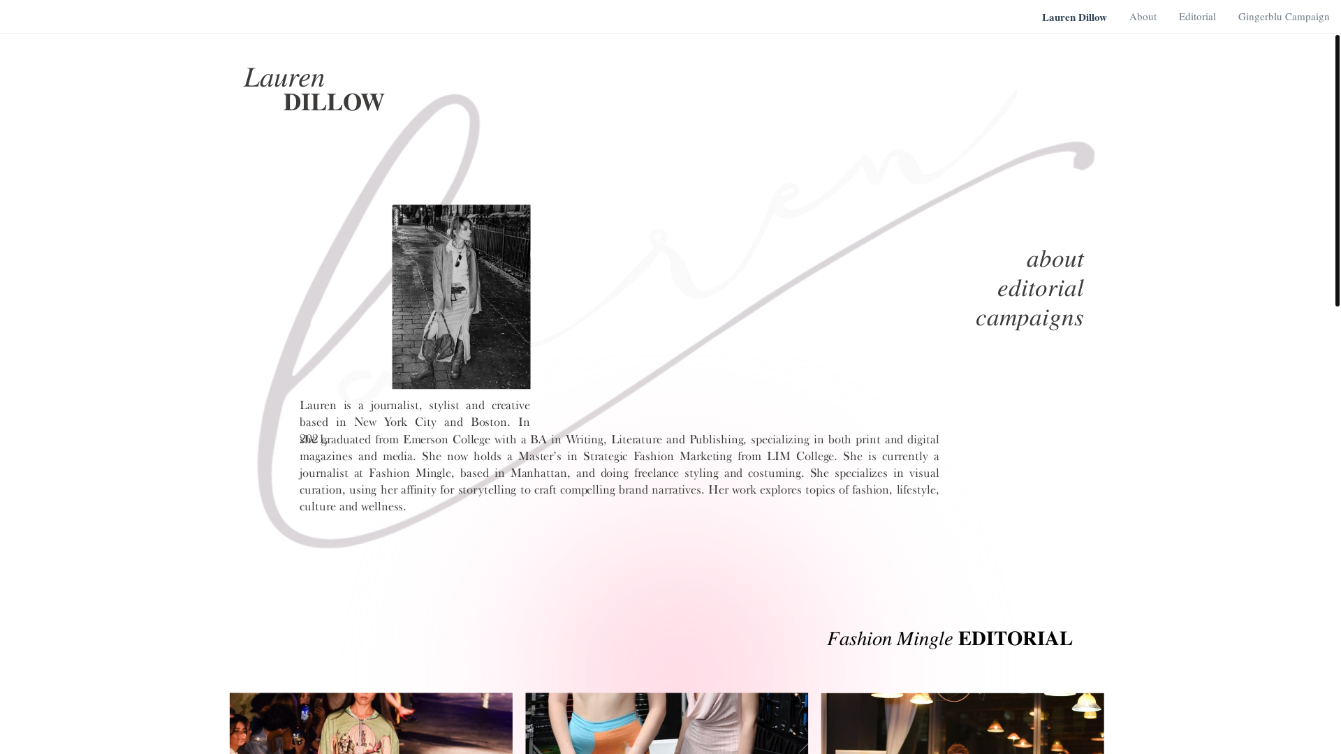 website screenshot of https://laurenelisemedia.com/