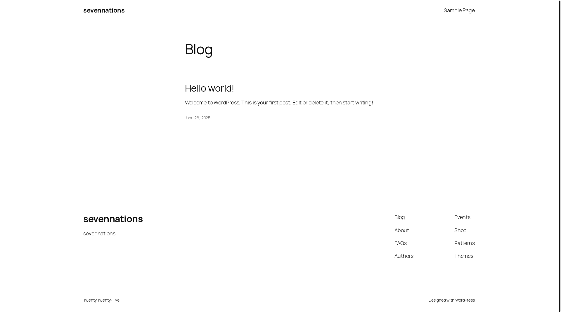 website screenshot of https://sevennations.in/