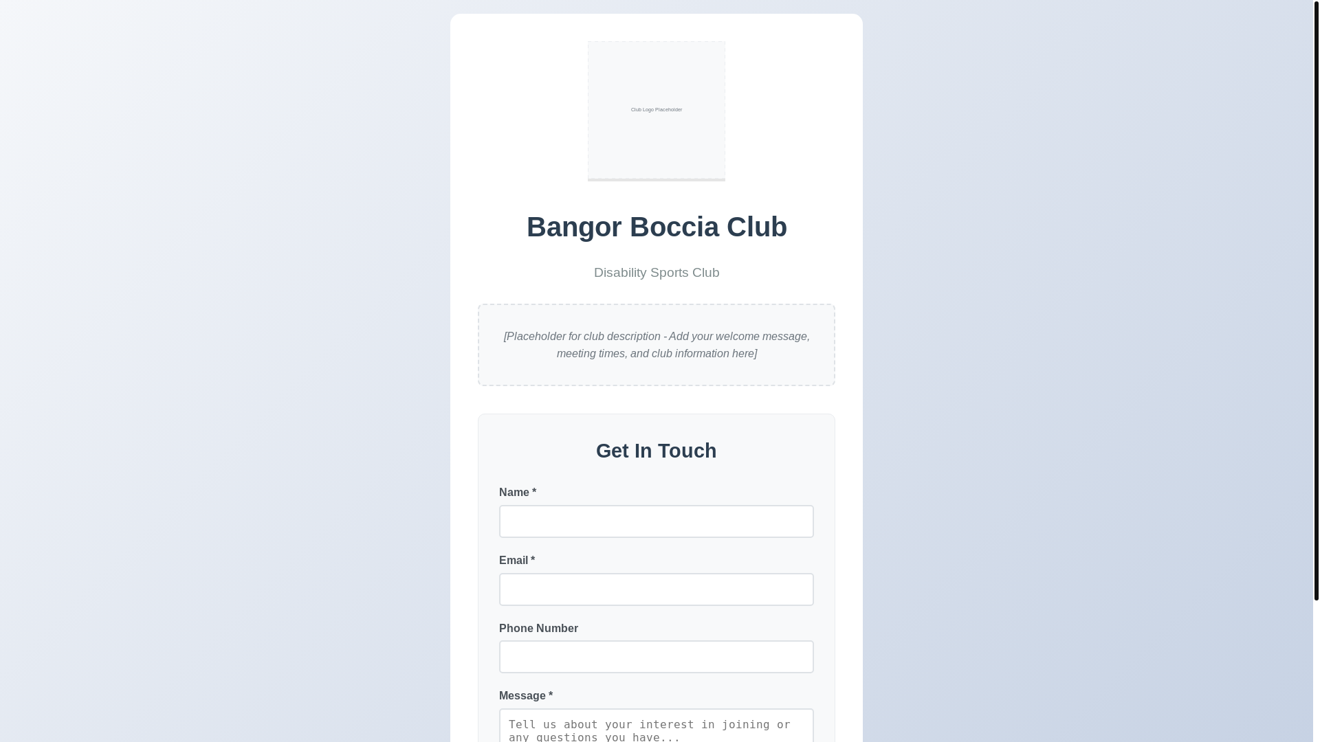 website screenshot of https://bangorbocciaclub.pages.dev/