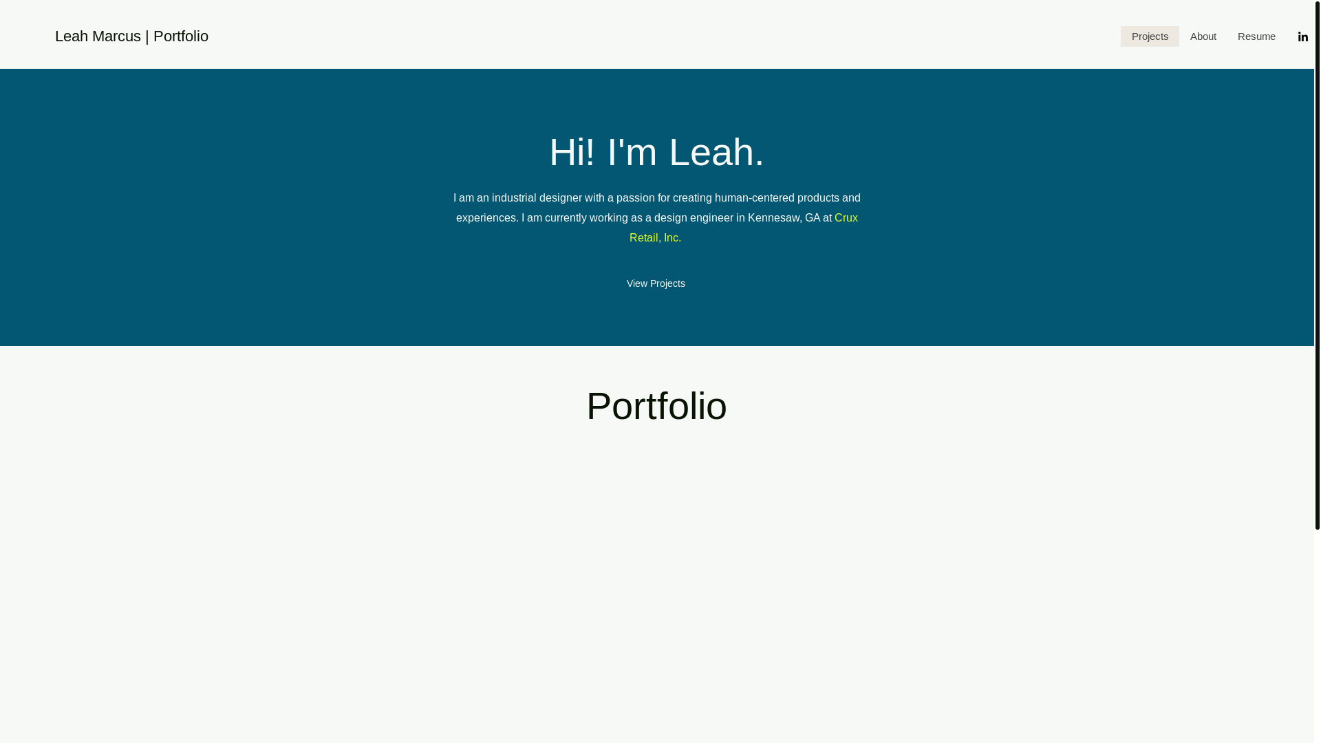 website screenshot of https://leahsmarcus.com/